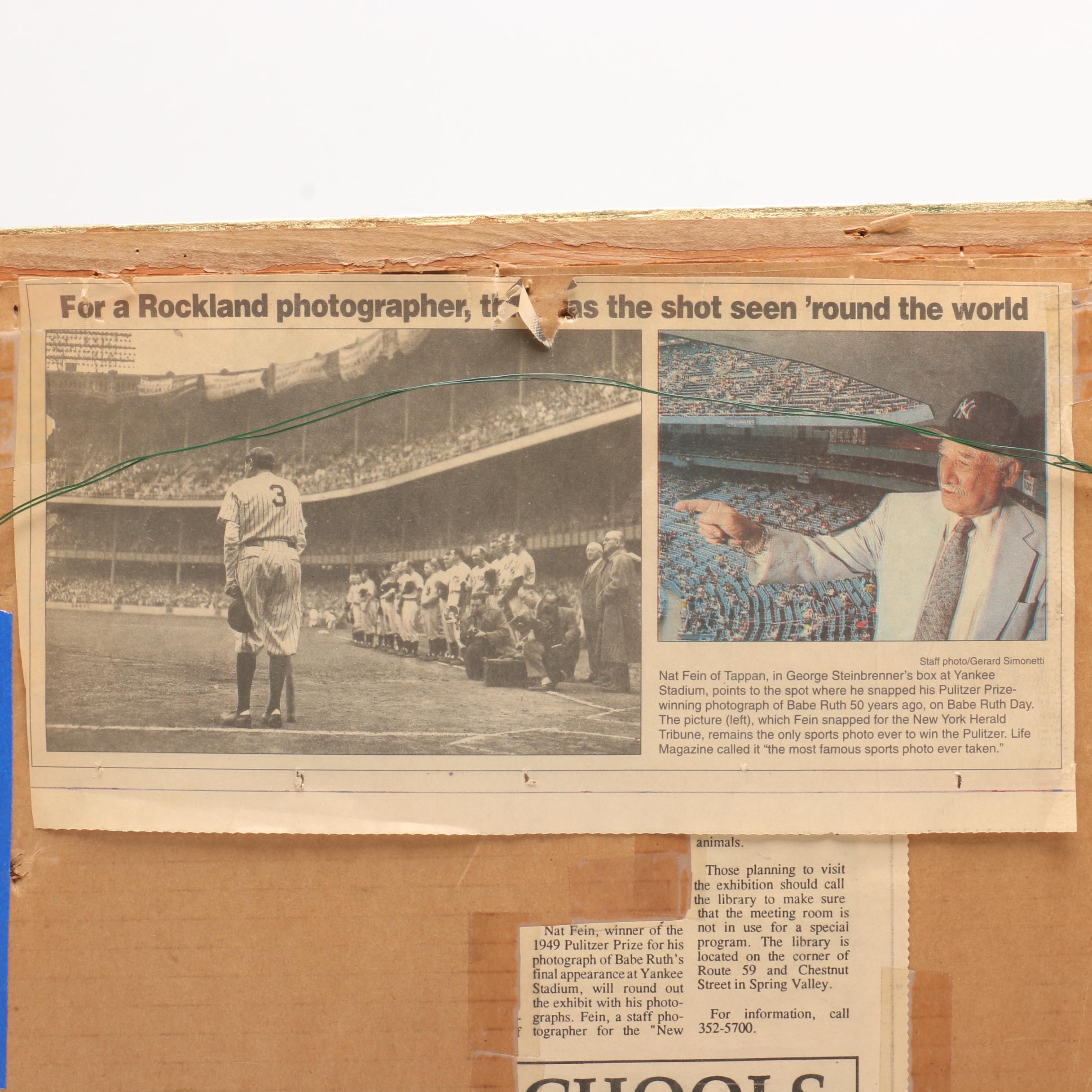 Important Babe Ruth "Farewell" Photo Signed By Nat Fein Original Photographer