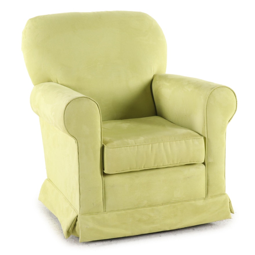 Contemporary Upholstered Swirl Rocker Armchair