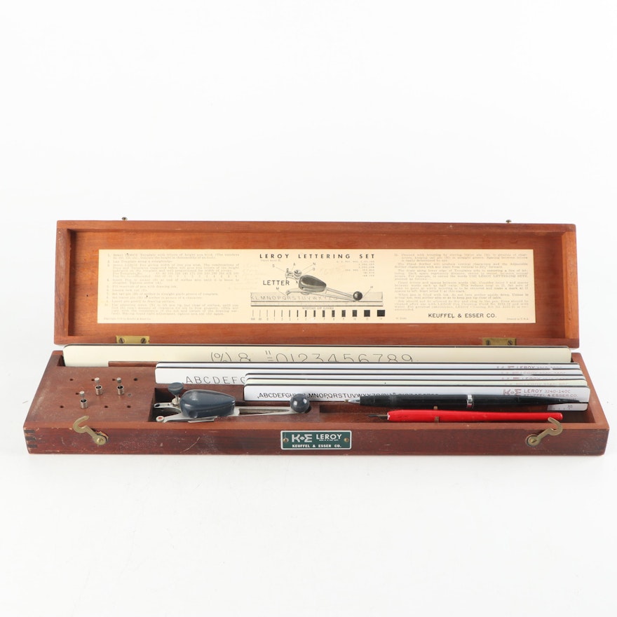 Leroy Lettering set from 1950 ($38) Keuffel & Esser Co Drafting