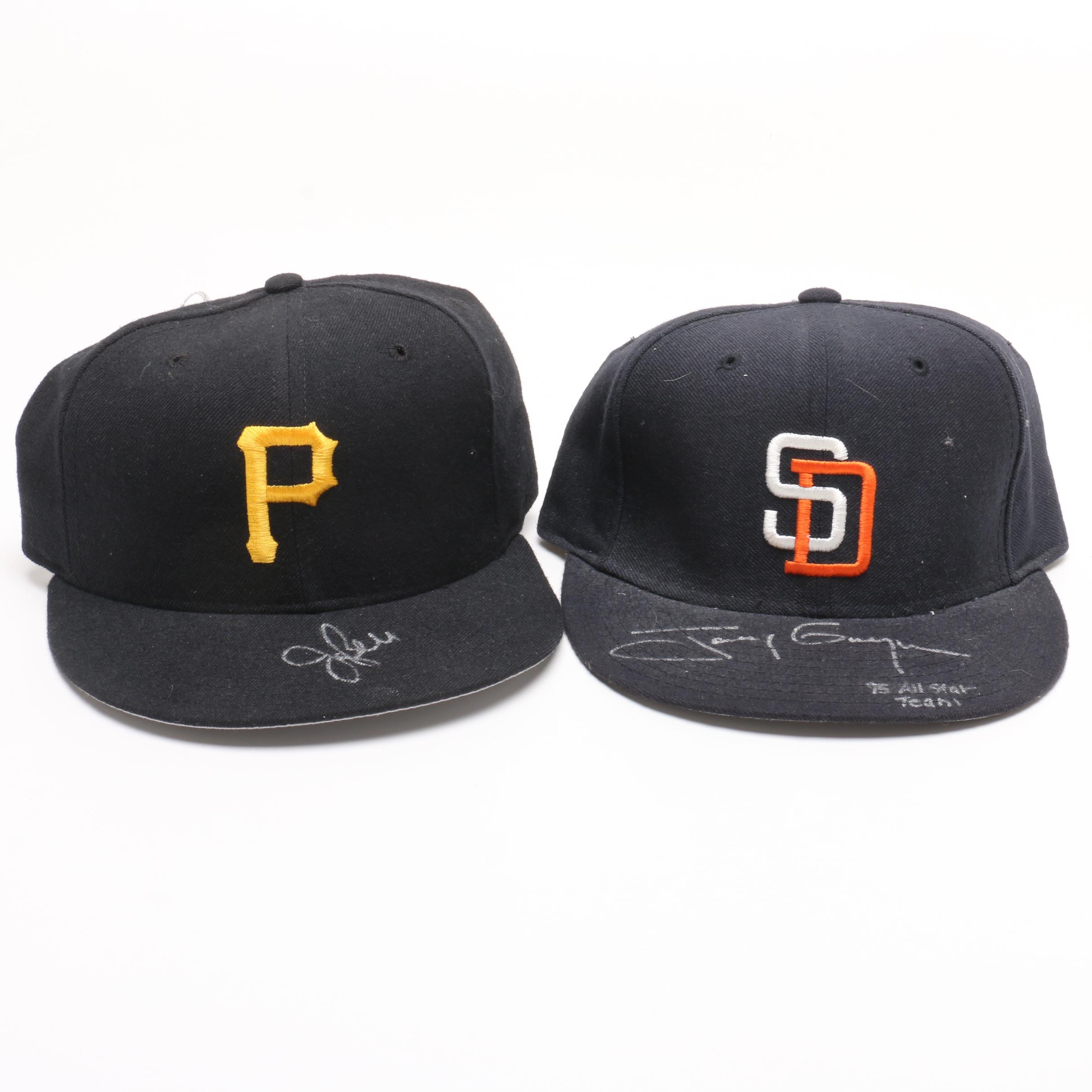 Tony Gwynn and Jay Bell Signed New Era Major League Baseball Replica Caps