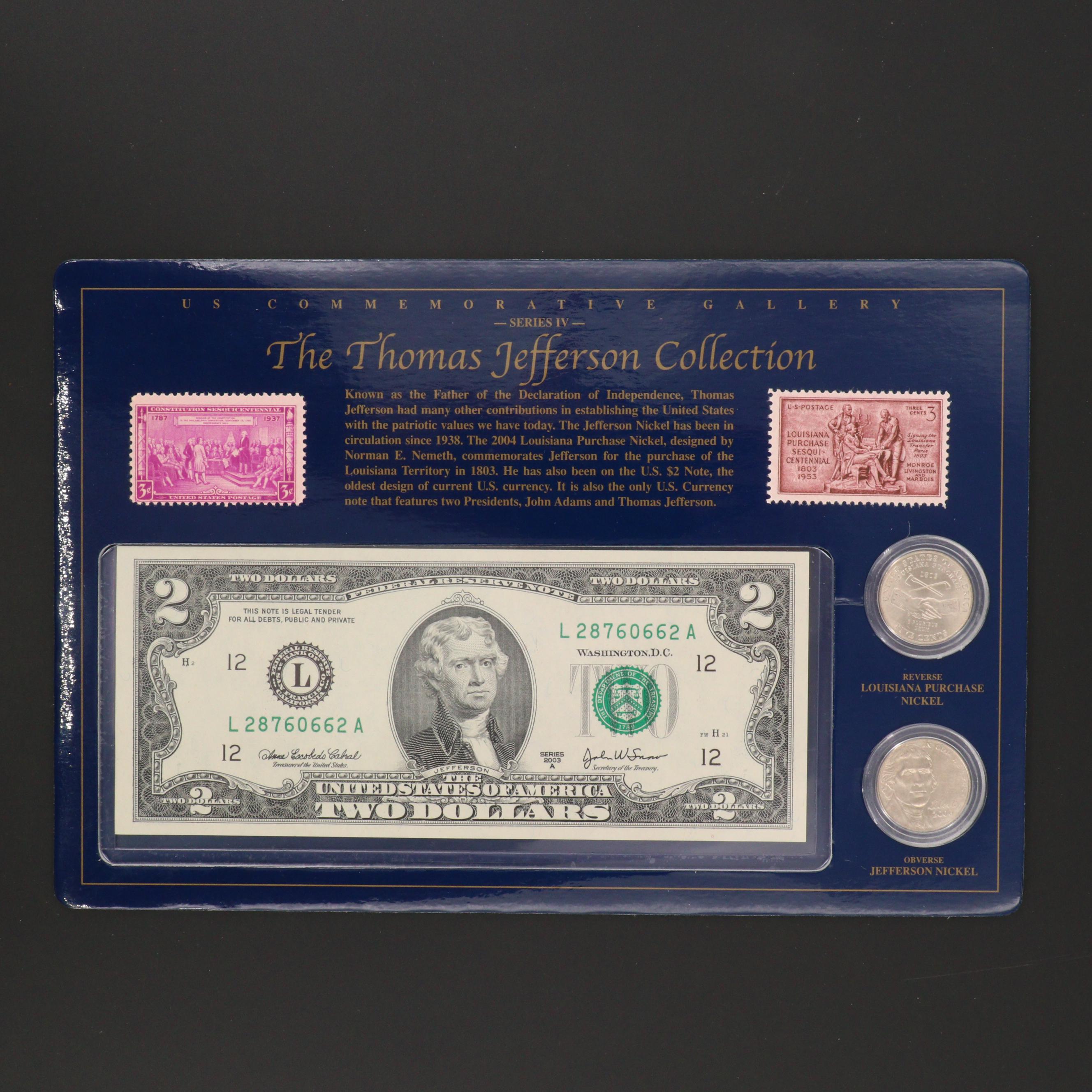 Five "Founding Fathers" Coin and Stamp Sets