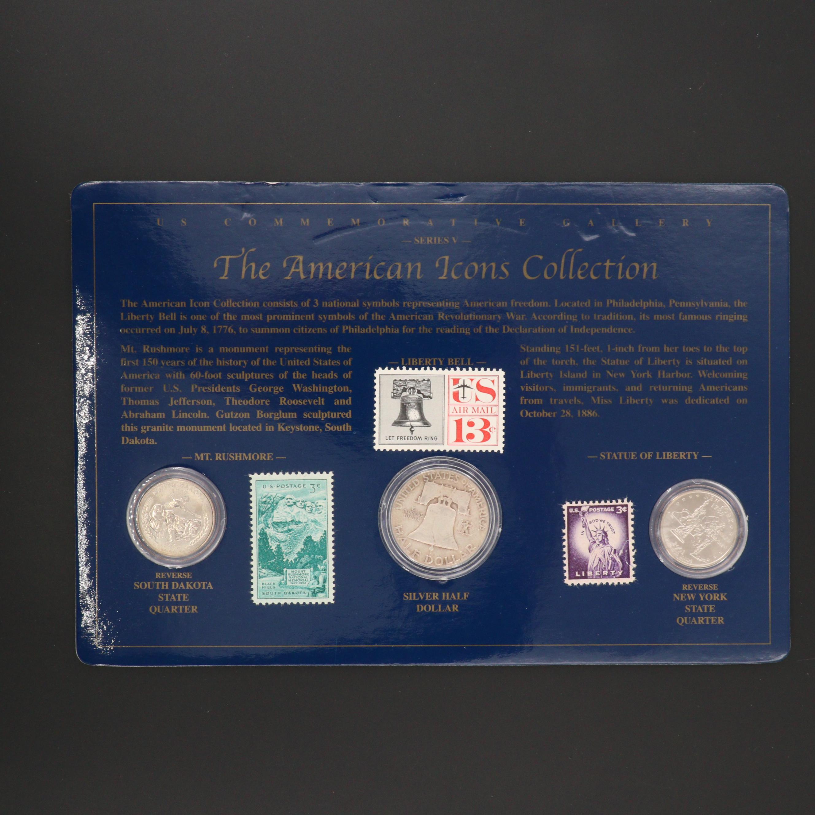 Five "Founding Fathers" Coin and Stamp Sets