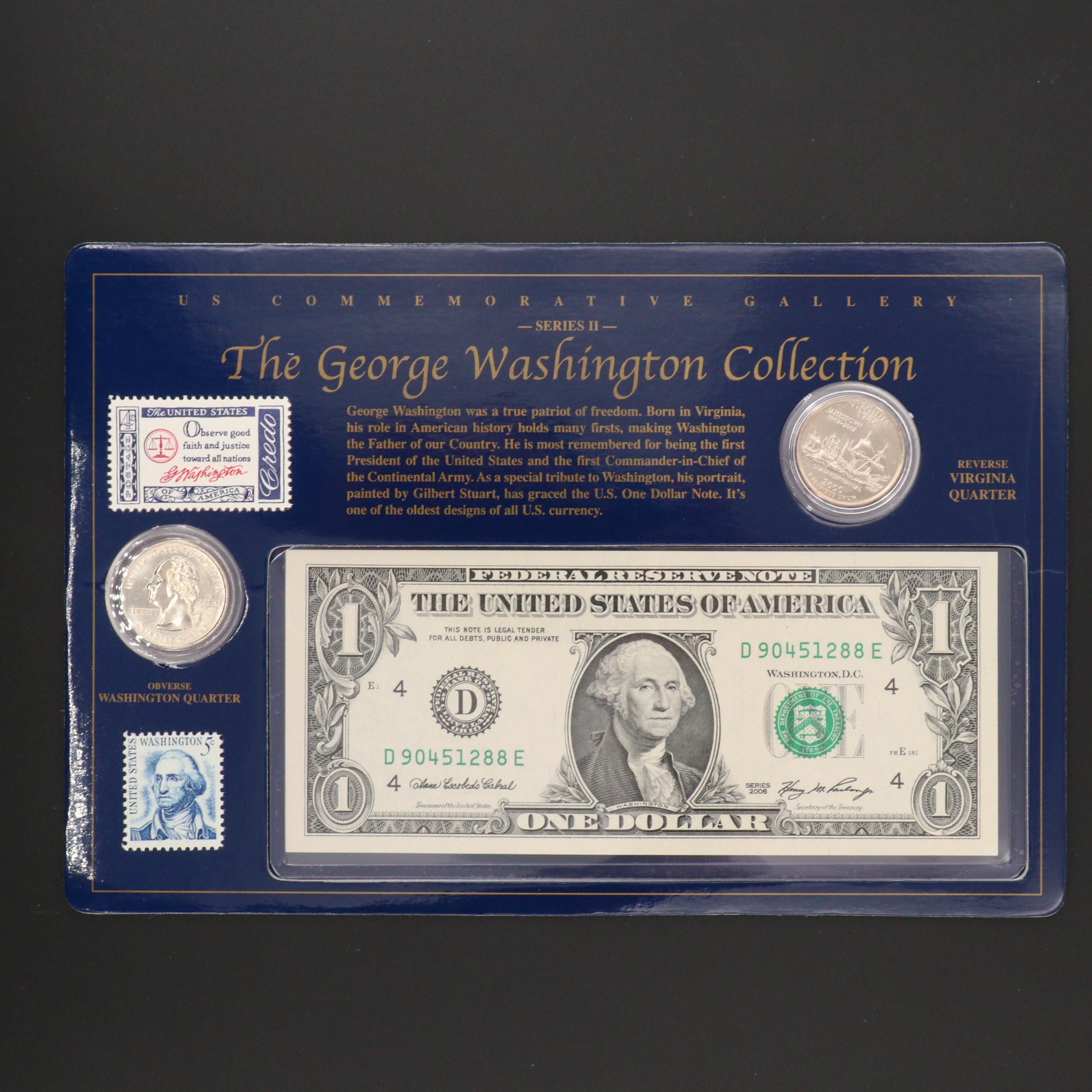 Five "Founding Fathers" Coin and Stamp Sets