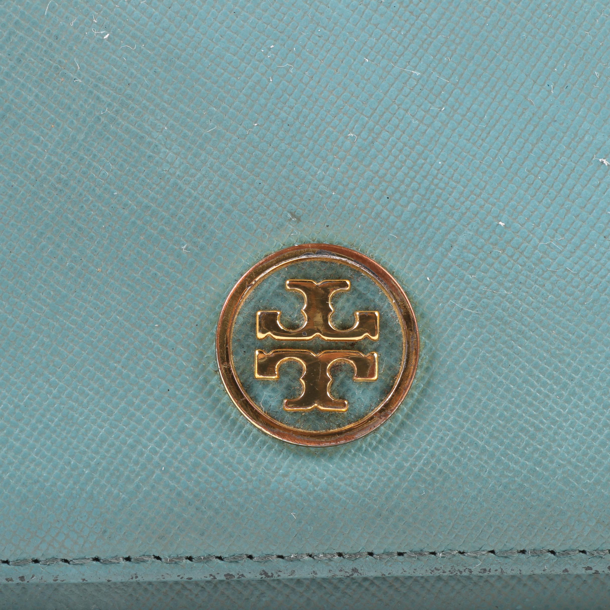 Tory Burch Turquoise Saffiano Leather Wallet