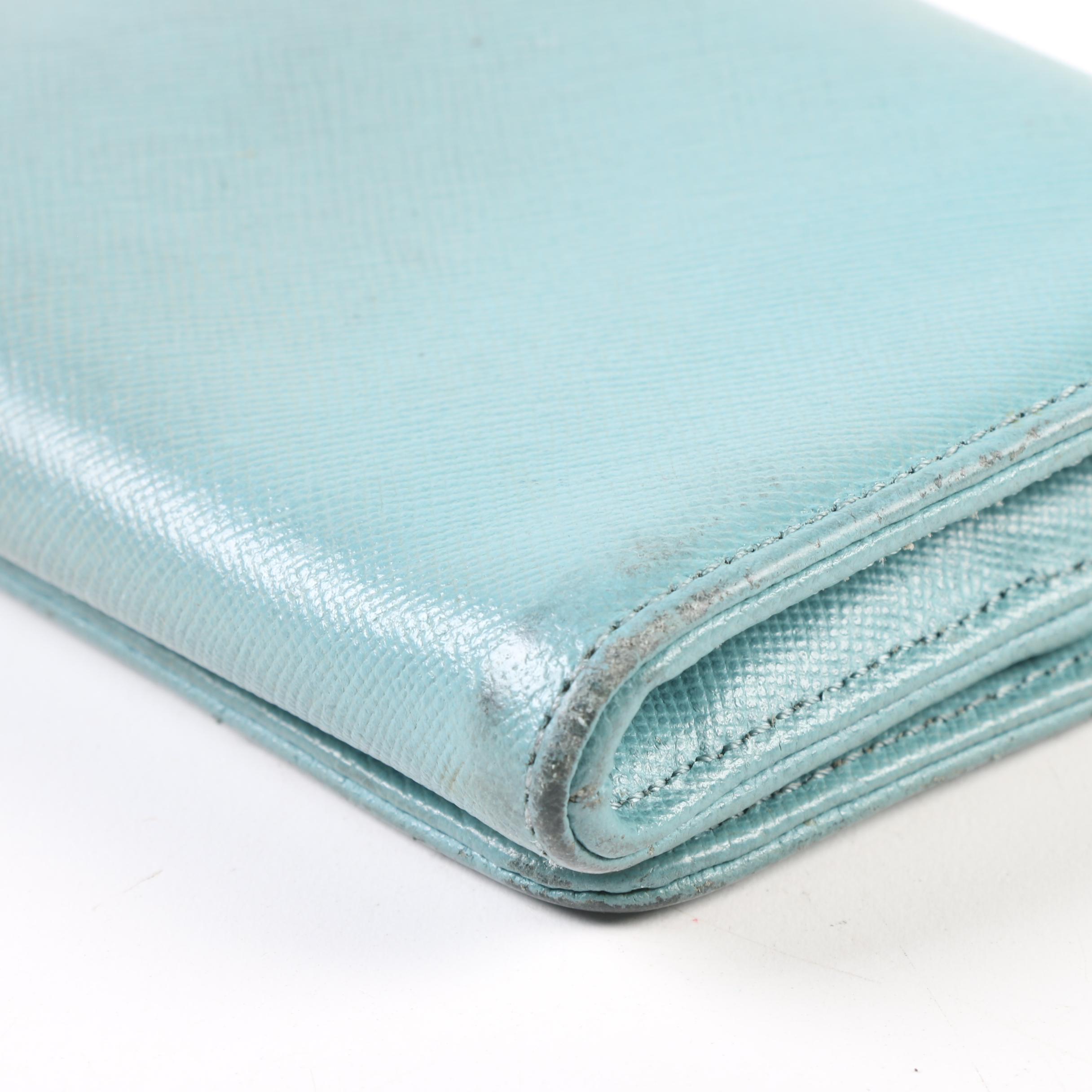 Tory Burch Turquoise Saffiano Leather Wallet