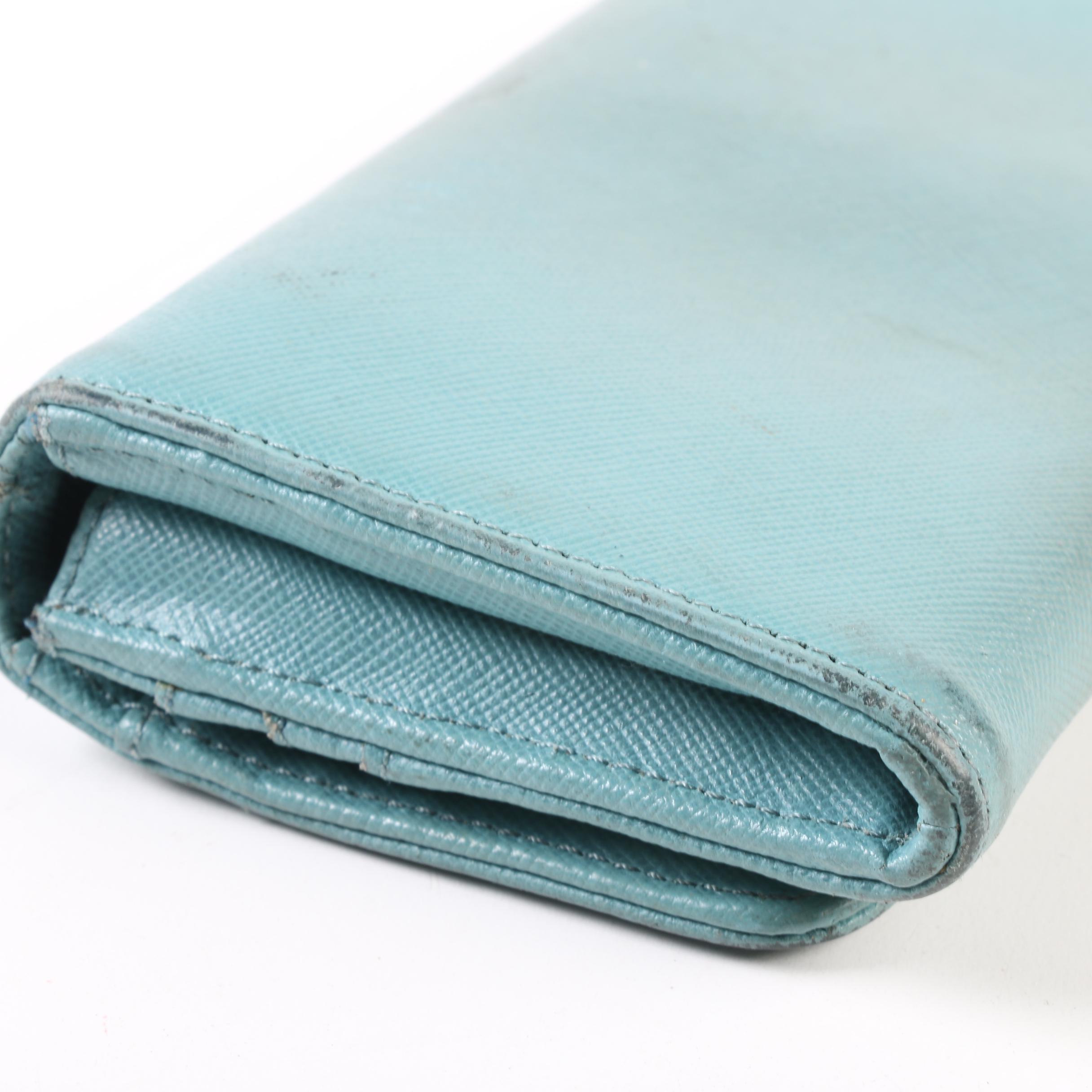 Tory Burch Turquoise Saffiano Leather Wallet