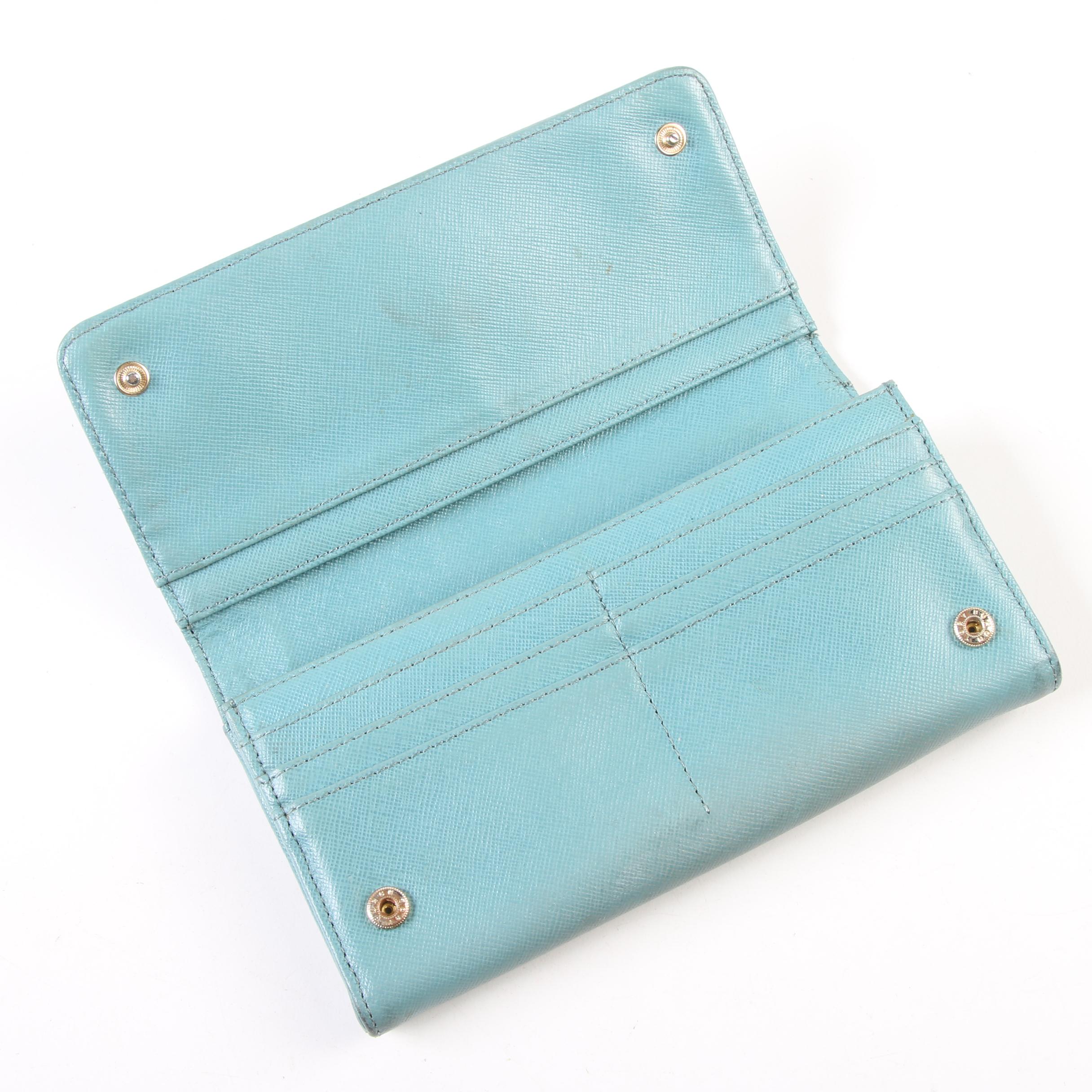 Tory Burch Turquoise Saffiano Leather Wallet