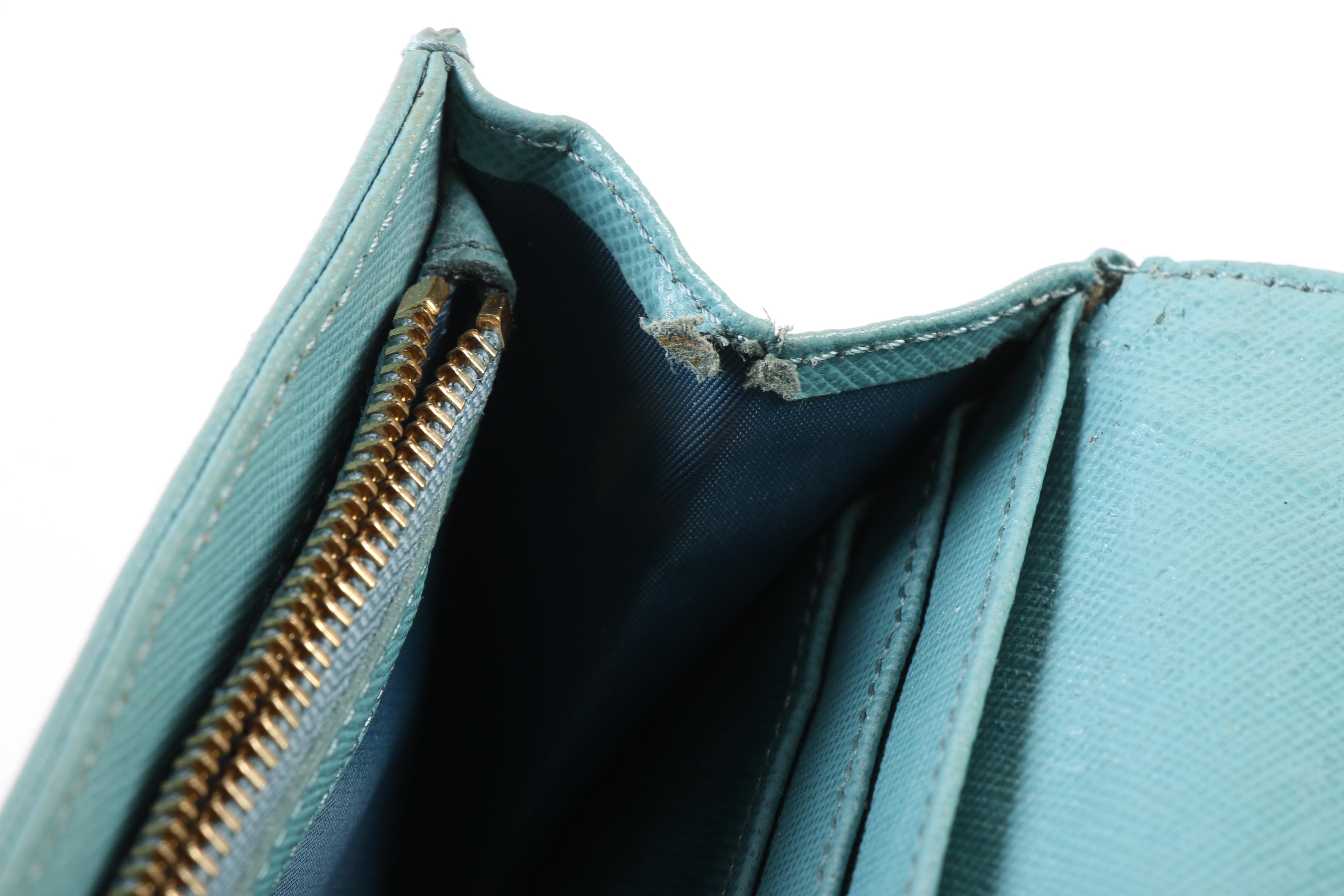 Tory Burch Turquoise Saffiano Leather Wallet