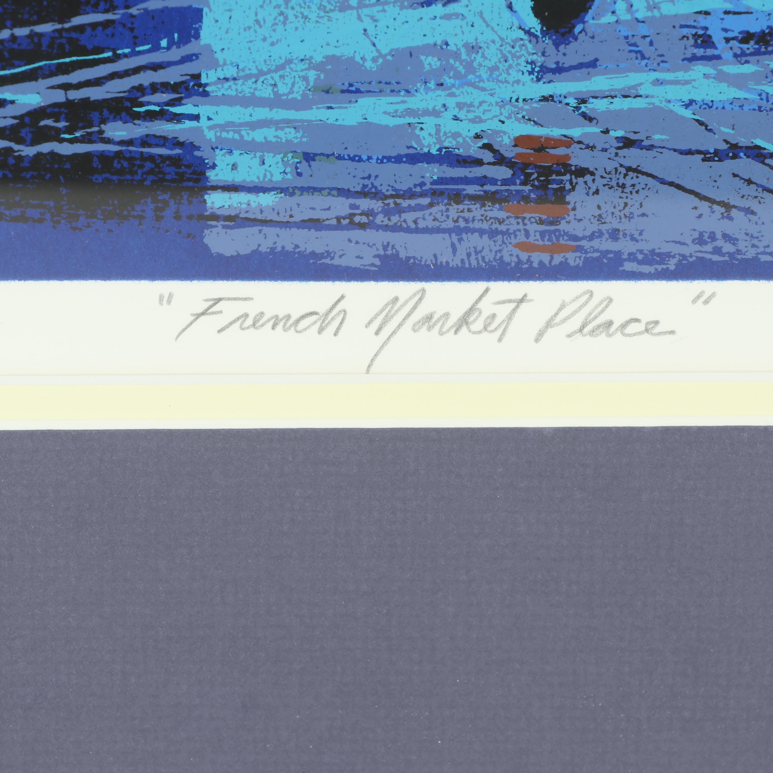 Don Picou Serigraph "French Market Place"