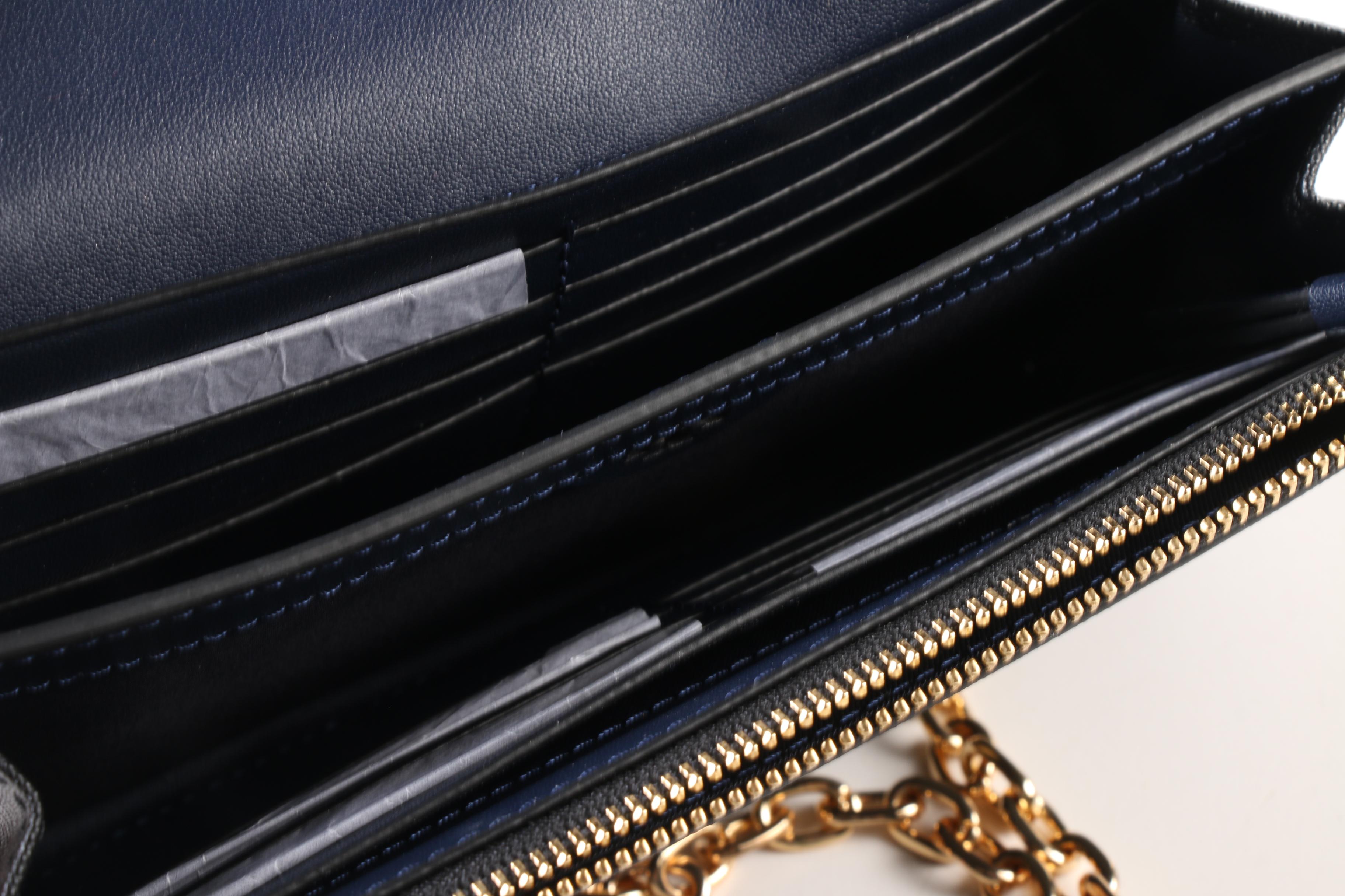 Tory Burch Robinson Chain Wallet Shoulder Bag in Black Saffiano Leather