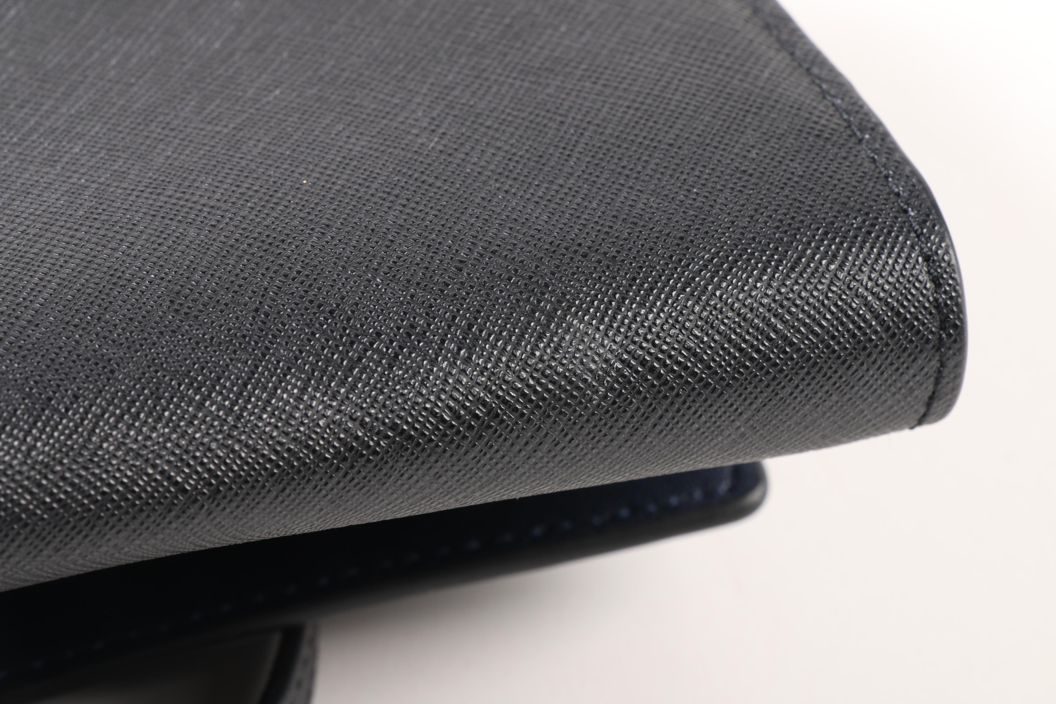 Tory Burch Robinson Chain Wallet Shoulder Bag in Black Saffiano Leather