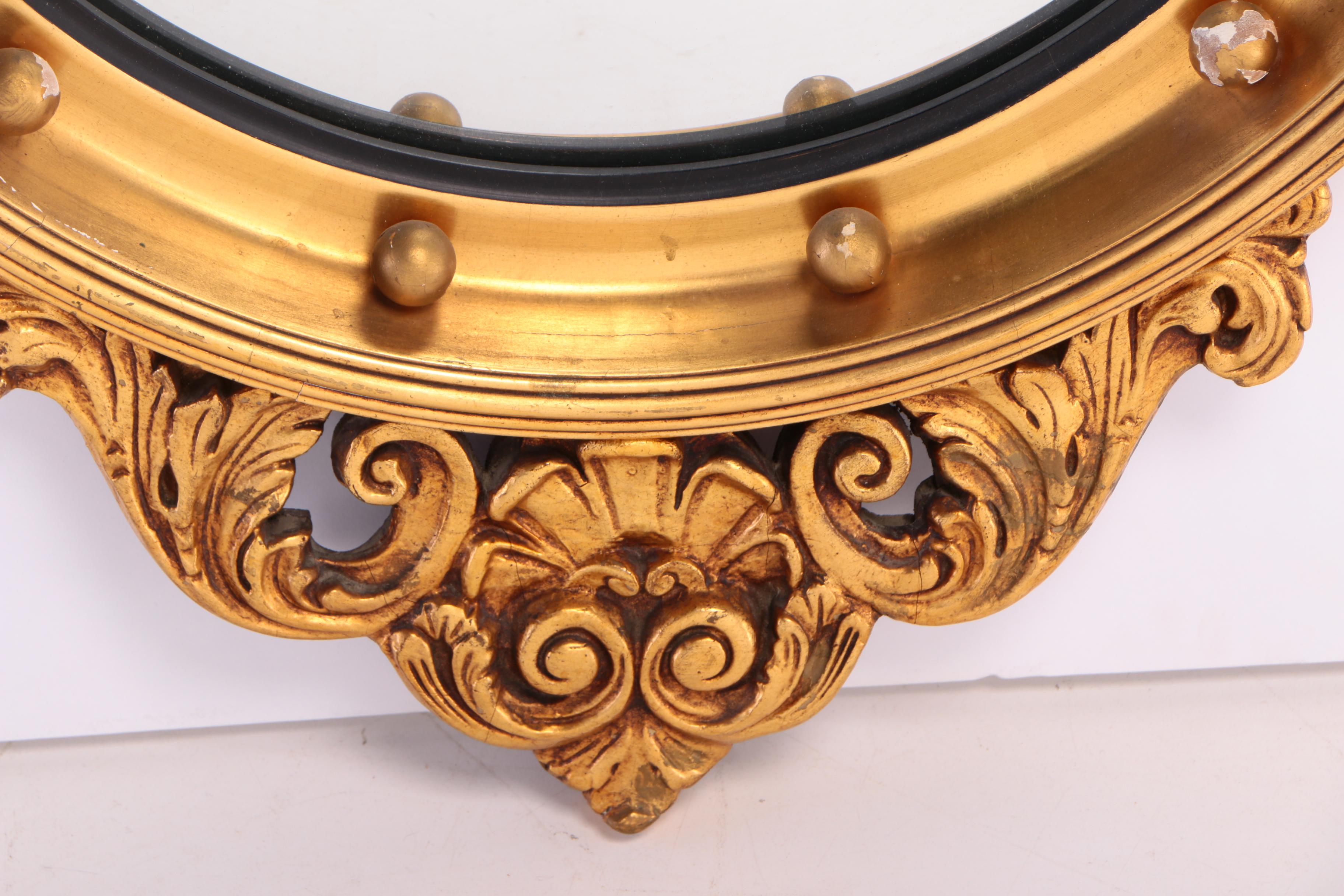 Federal Style Giltwood and Composition Convex Mirror, 20th Century