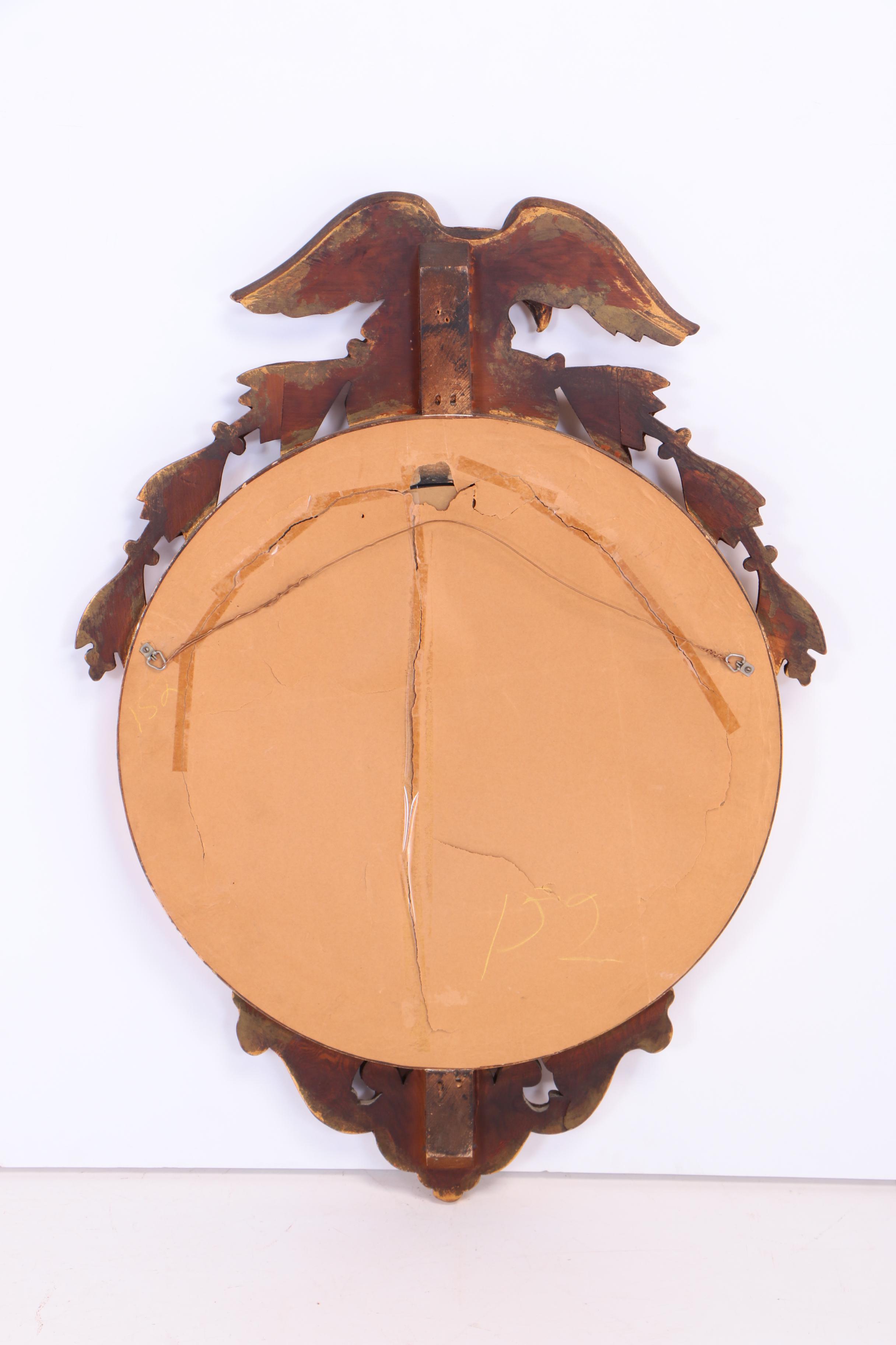 Federal Style Giltwood and Composition Convex Mirror, 20th Century