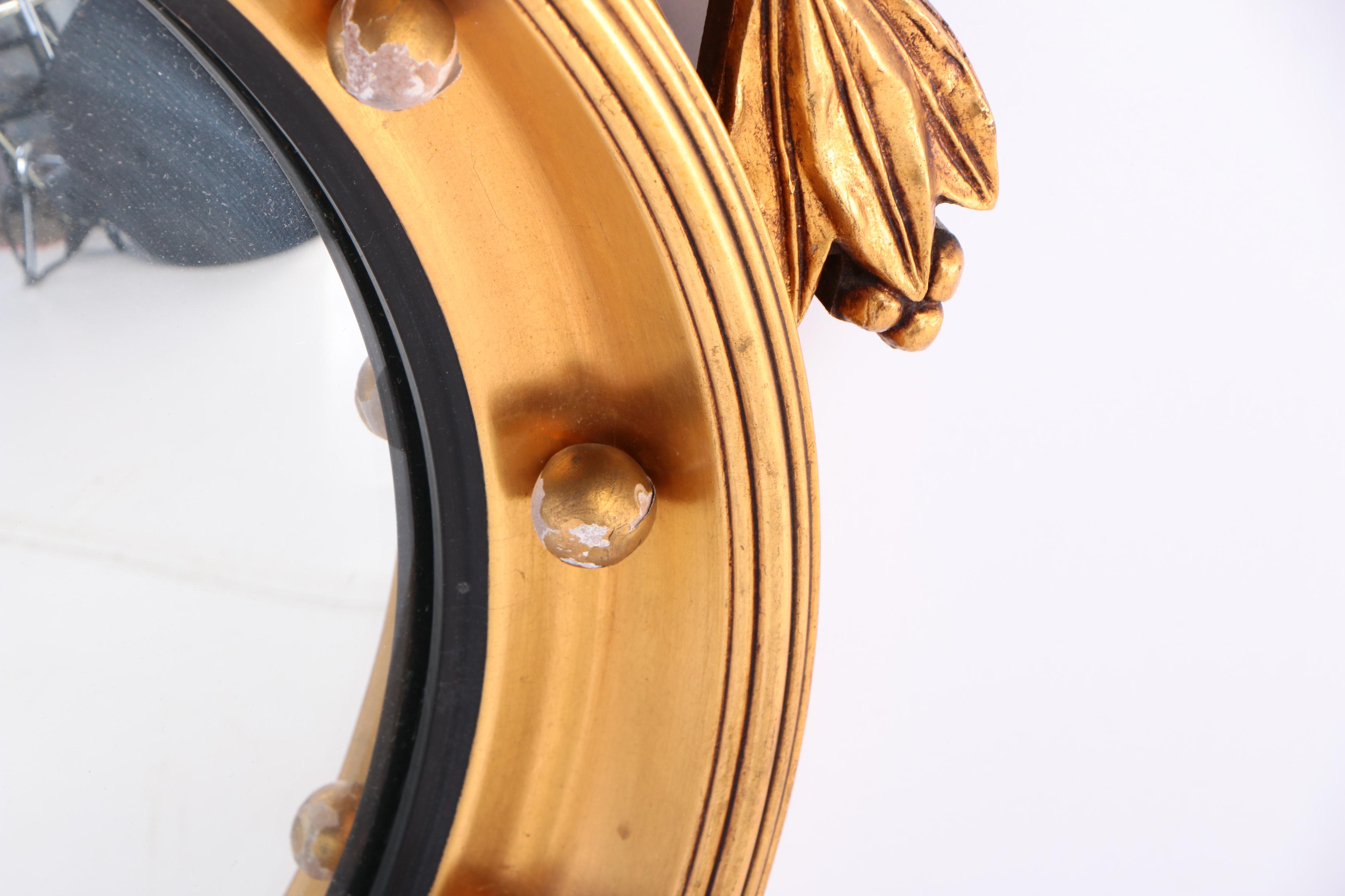 Federal Style Giltwood and Composition Convex Mirror, 20th Century