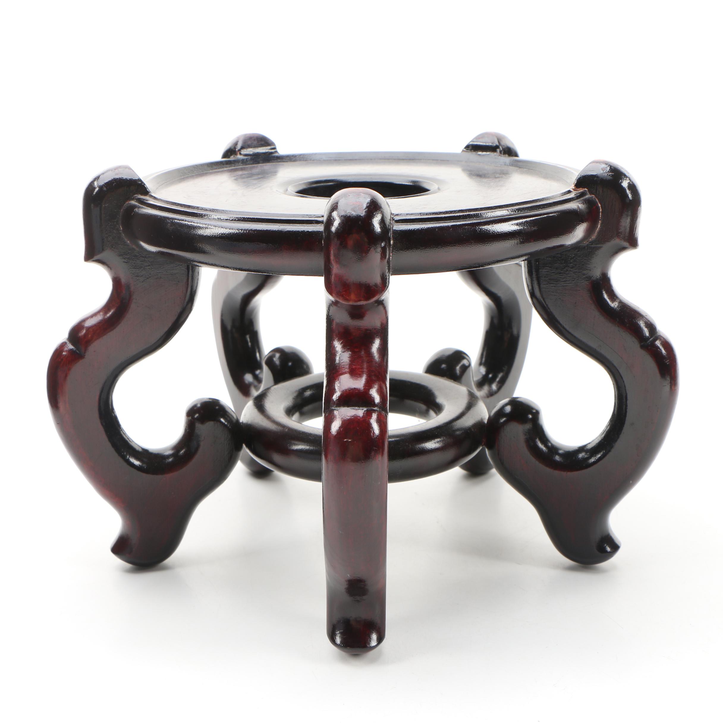 Chinese Blue and White Ceramic Double Happiness Bowl with Stand