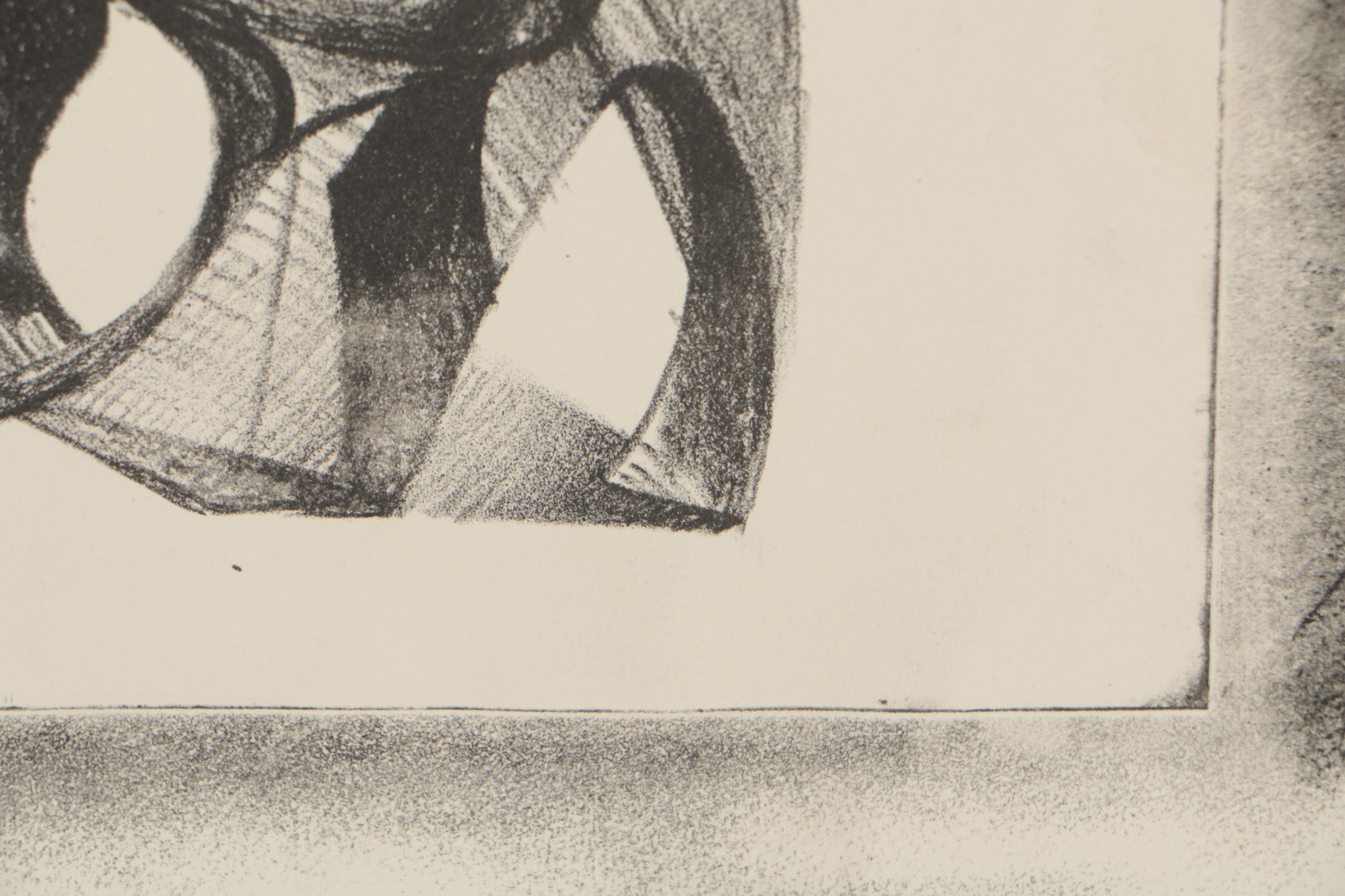 Arthur Helwig 1954 Abstract Lithograph "Coney Island Beach Scene"