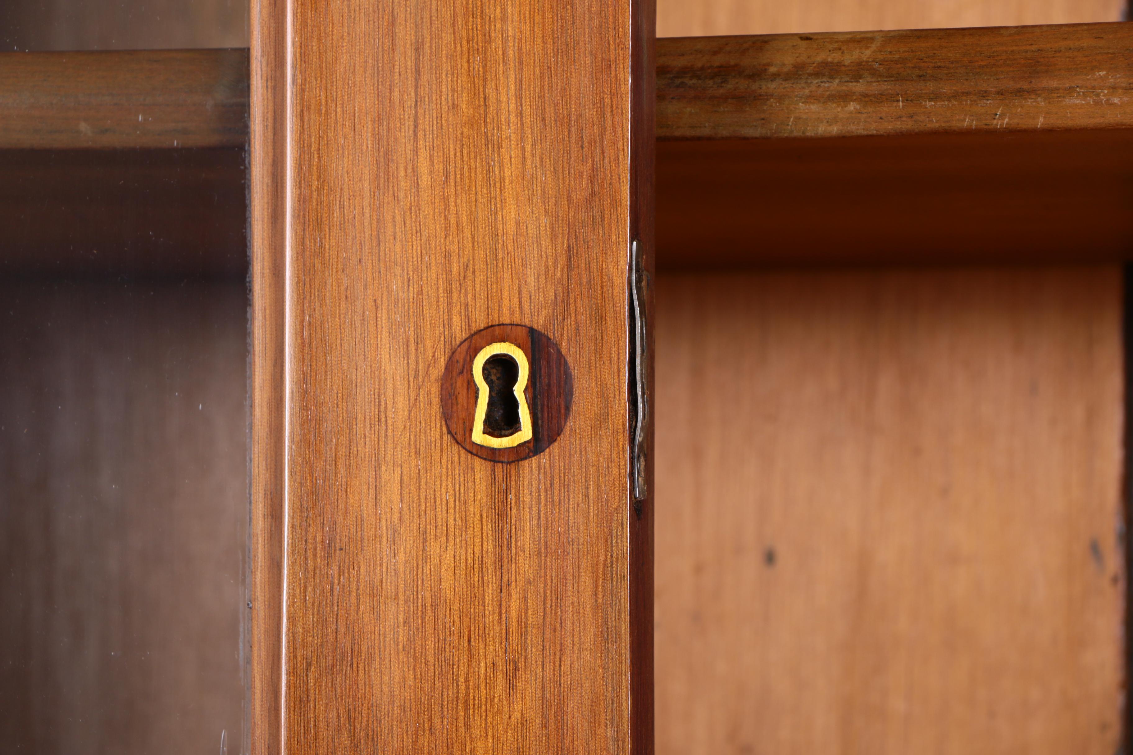 Rococo Revival Walnut and Burl Walnut Secretary Bookcase, Mid 19th Century