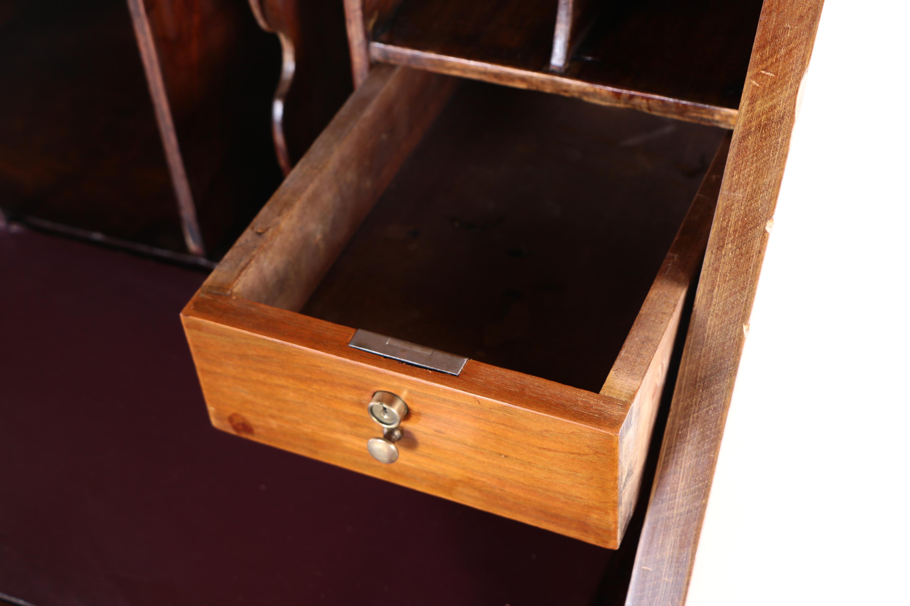 Rococo Revival Walnut and Burl Walnut Secretary Bookcase, Mid 19th Century