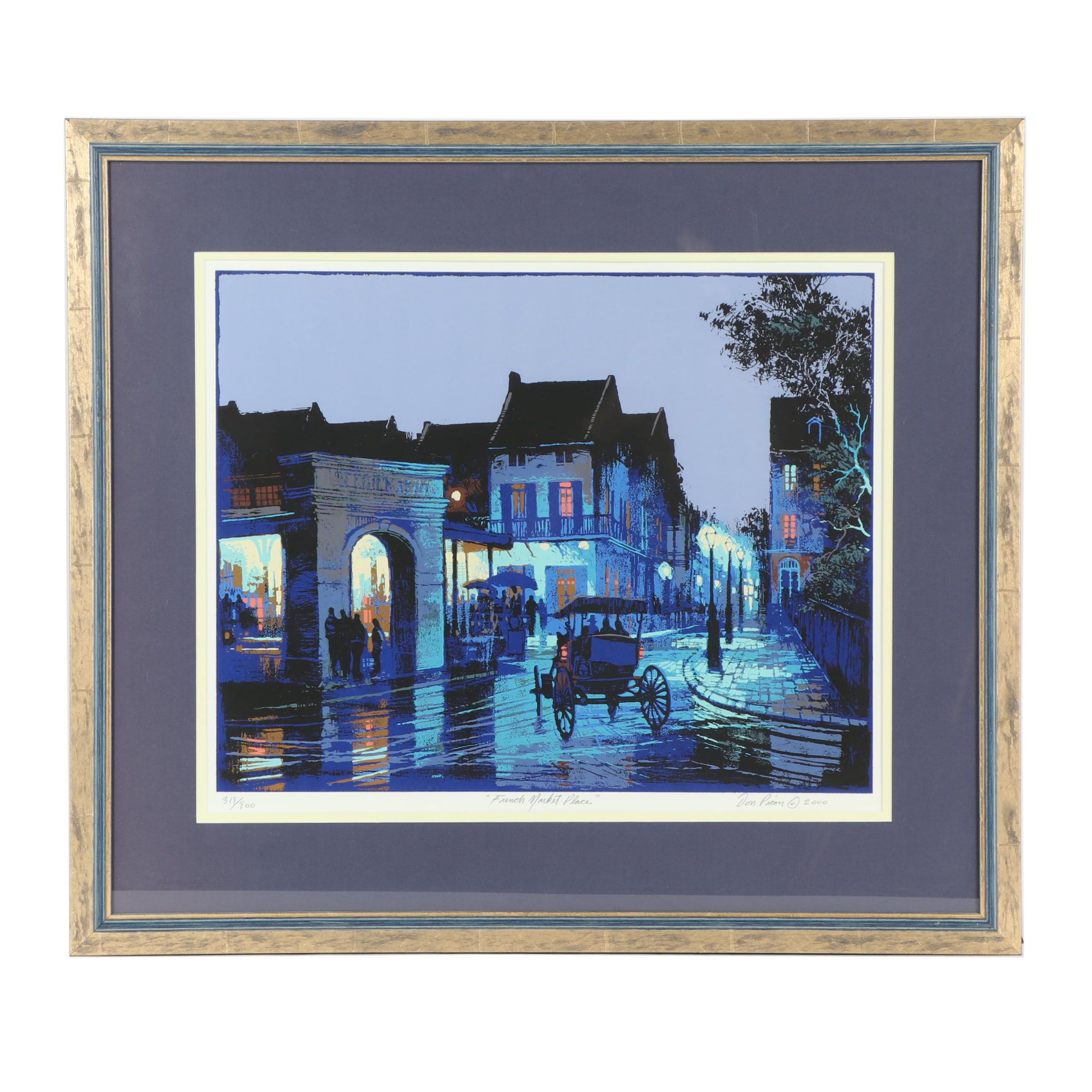 Don Picou Serigraph "French Market Place"