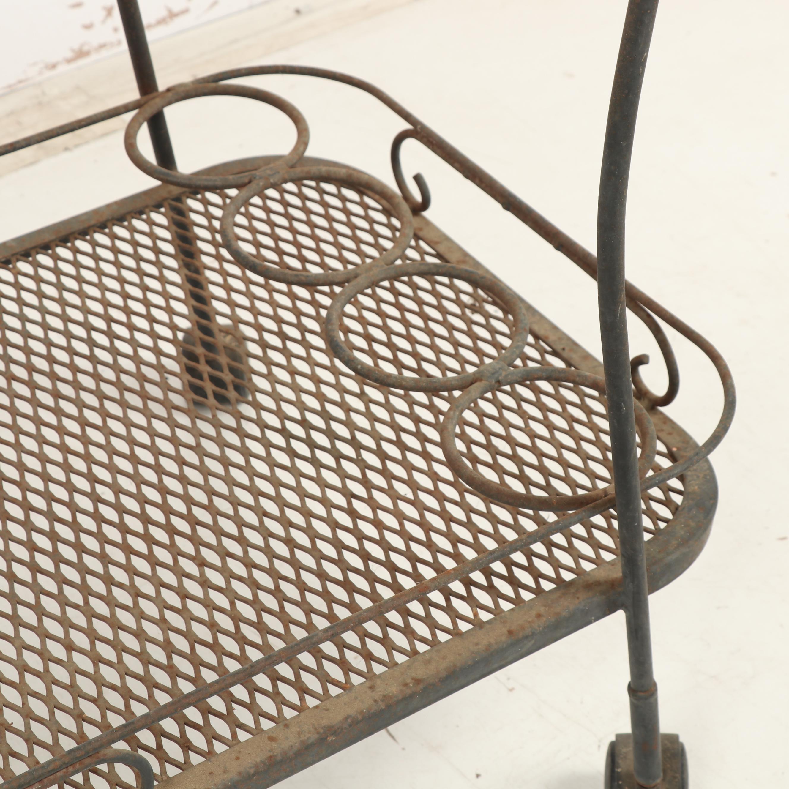 Wrought Metal Patio Bar Cart EBTH