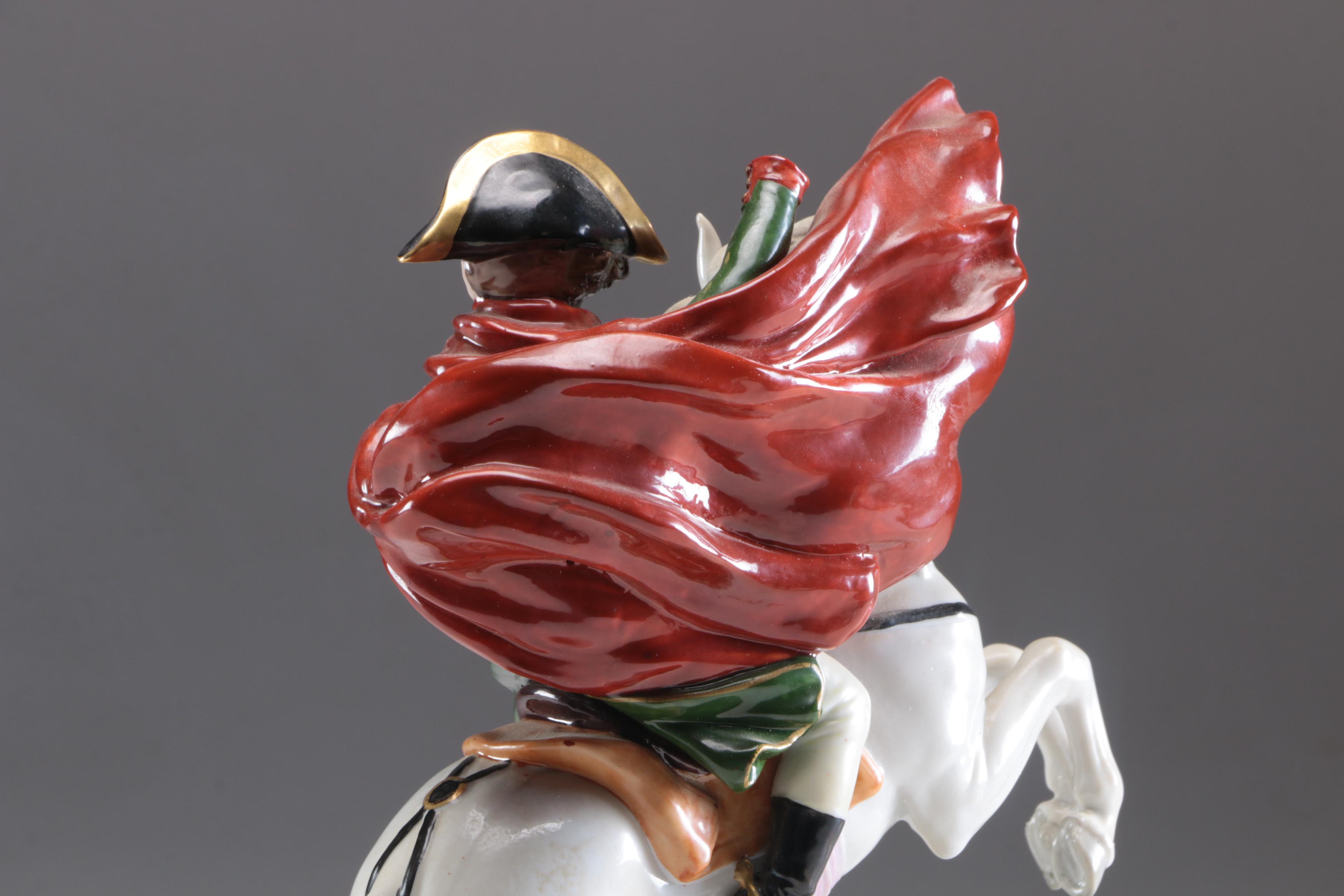 Sitzendorf Porcelain Figurine of Napoleon on Horseback, German 20th Century