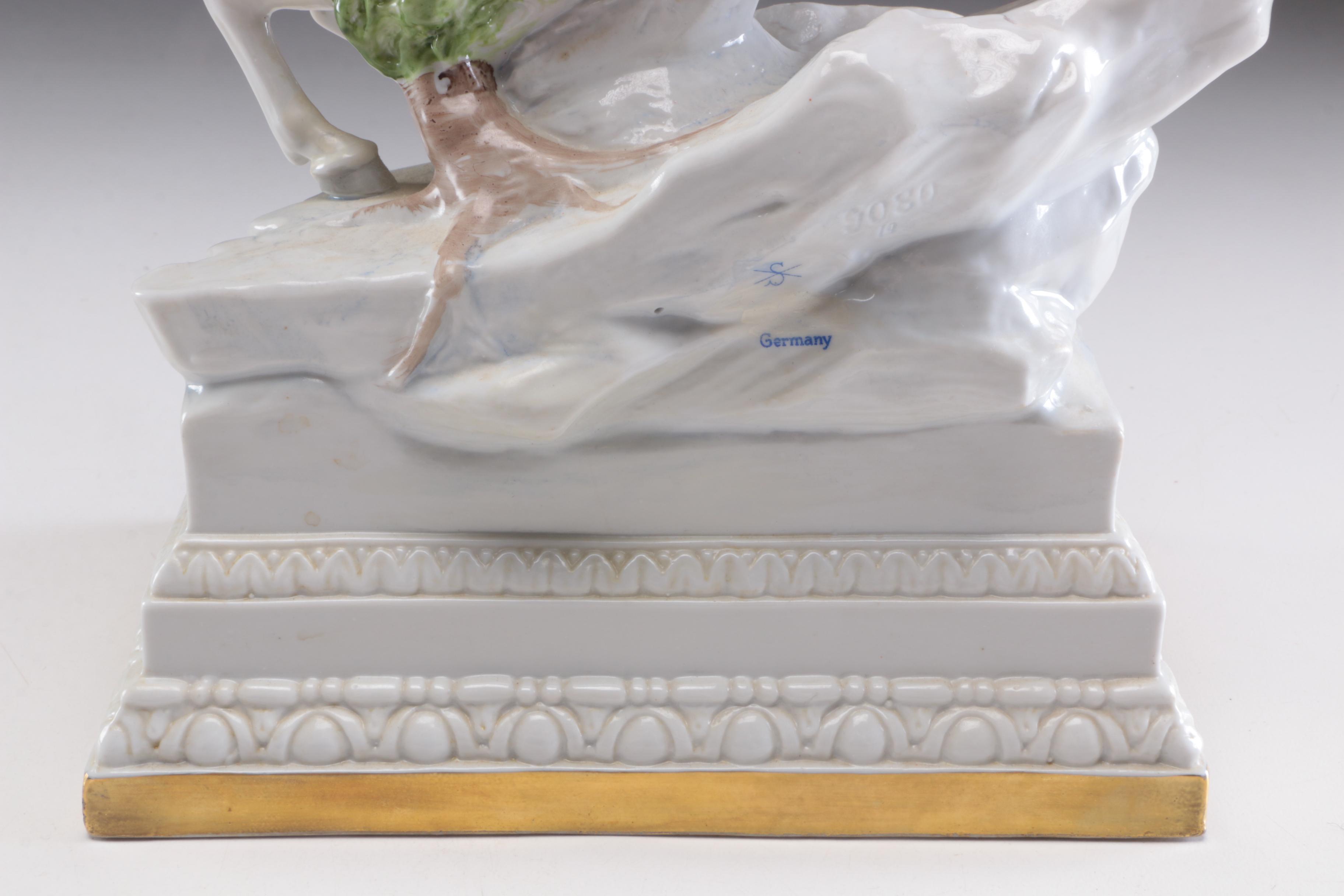 Sitzendorf Porcelain Figurine of Napoleon on Horseback, German 20th Century