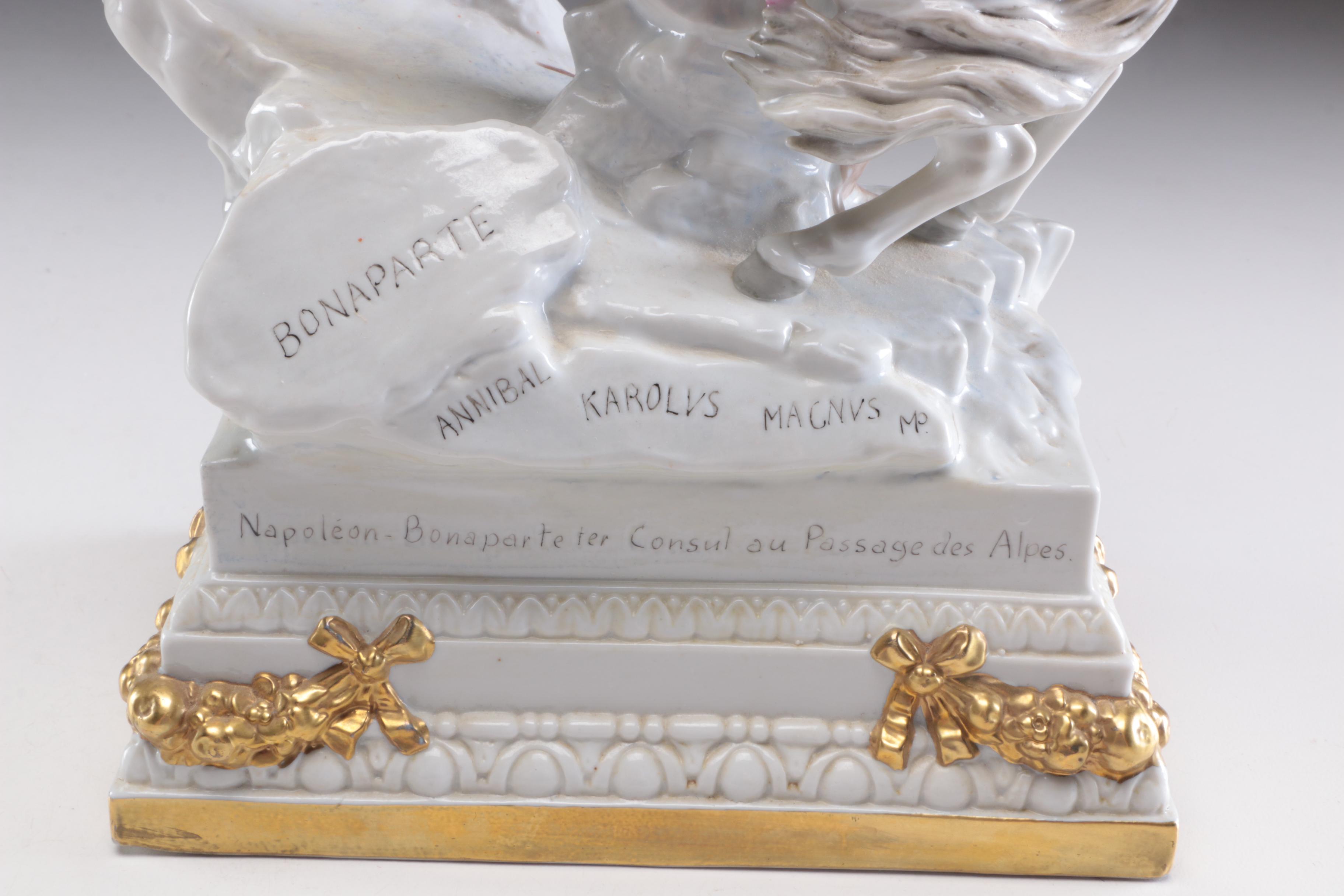 Sitzendorf Porcelain Figurine of Napoleon on Horseback, German 20th Century