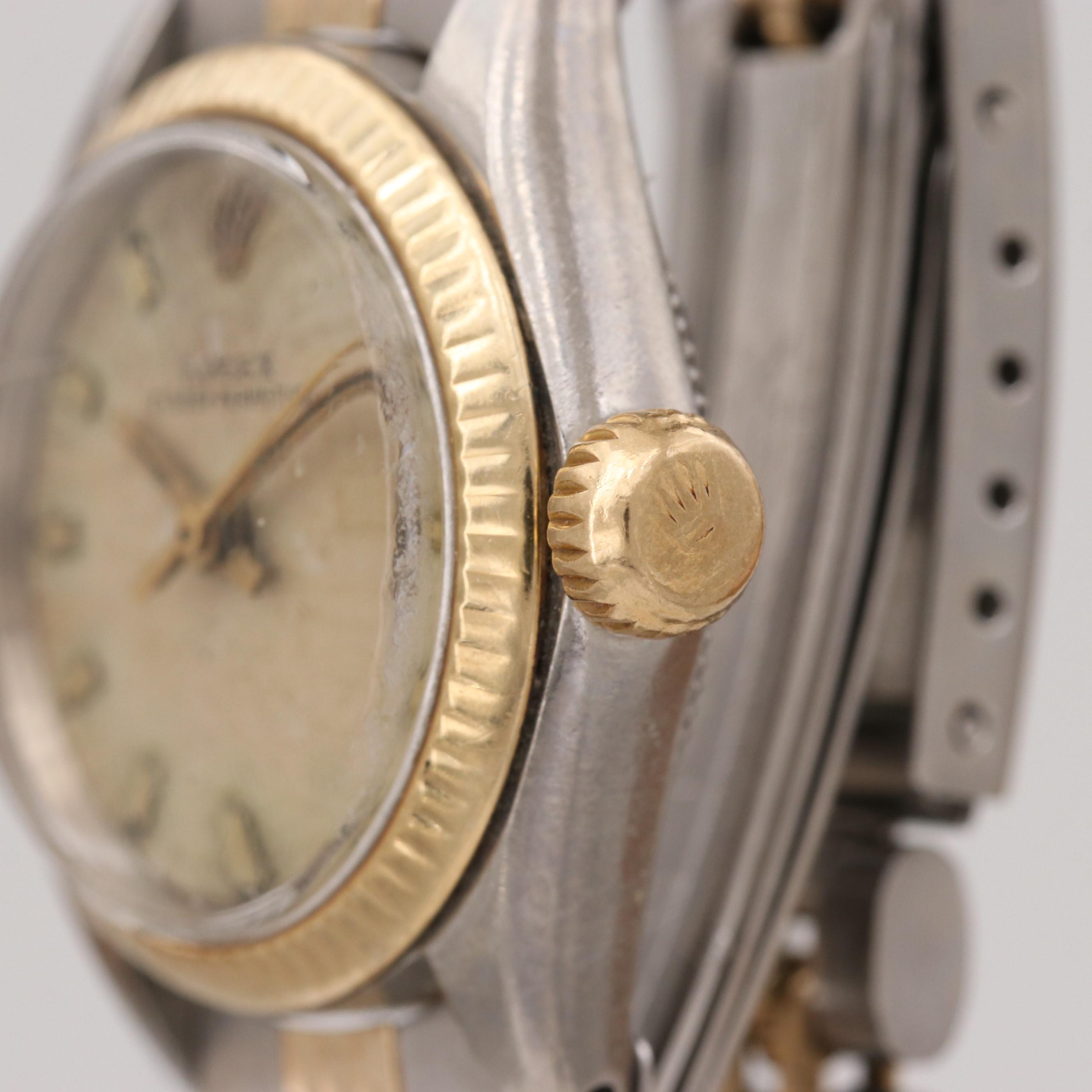 Vintage Rolex Oyster Perpetual Stainless Steel and 18K Yellow Gold Watch, 1