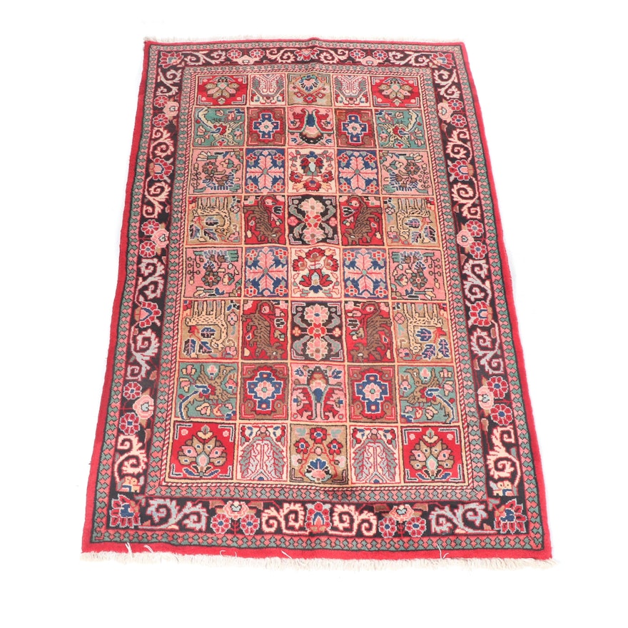 Hand-Knotted Indo-Persian Bakhtiari Wool Rug