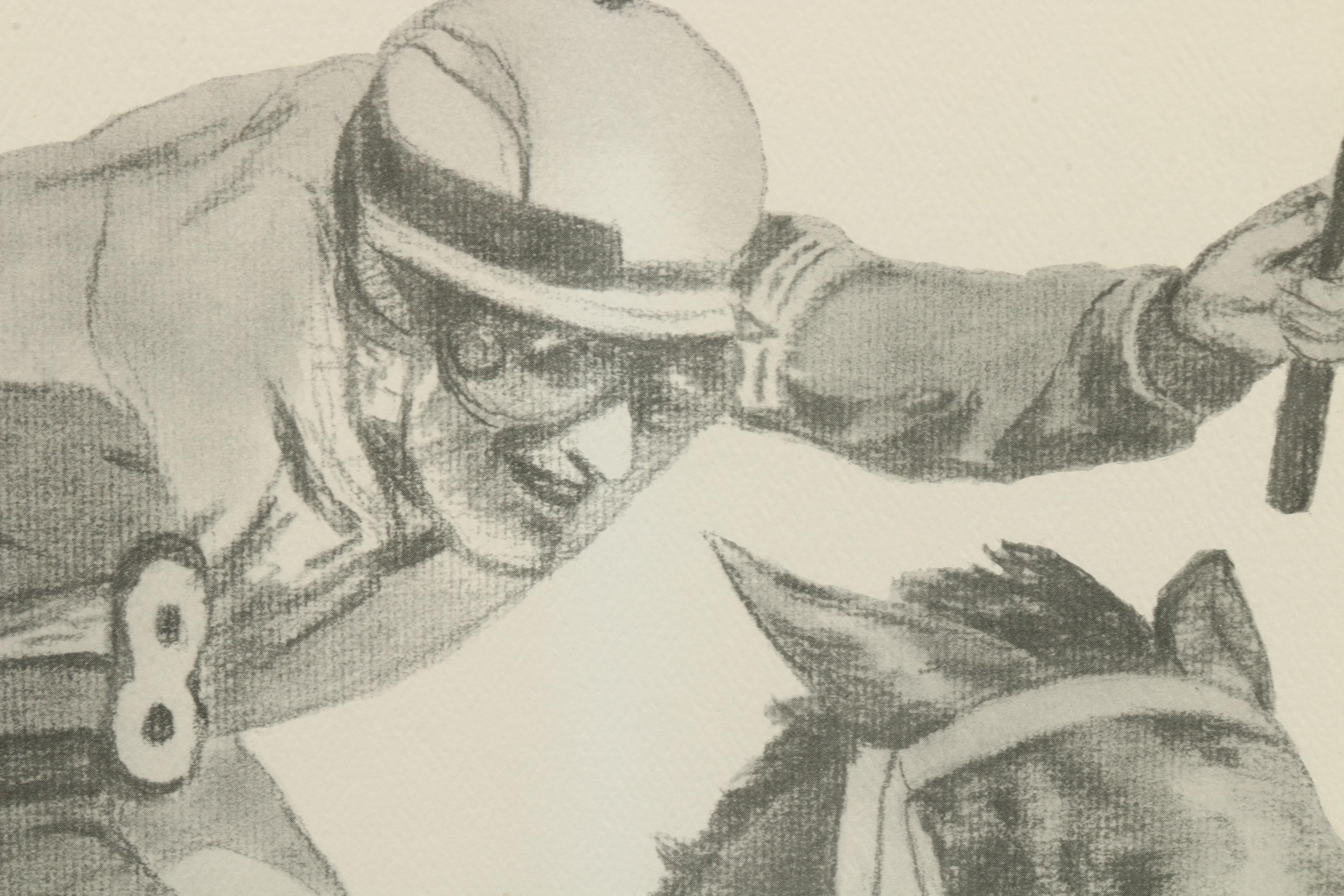 Jockey Gary Stevens Signed Print of Kentucky Derby Winner Winning Colors