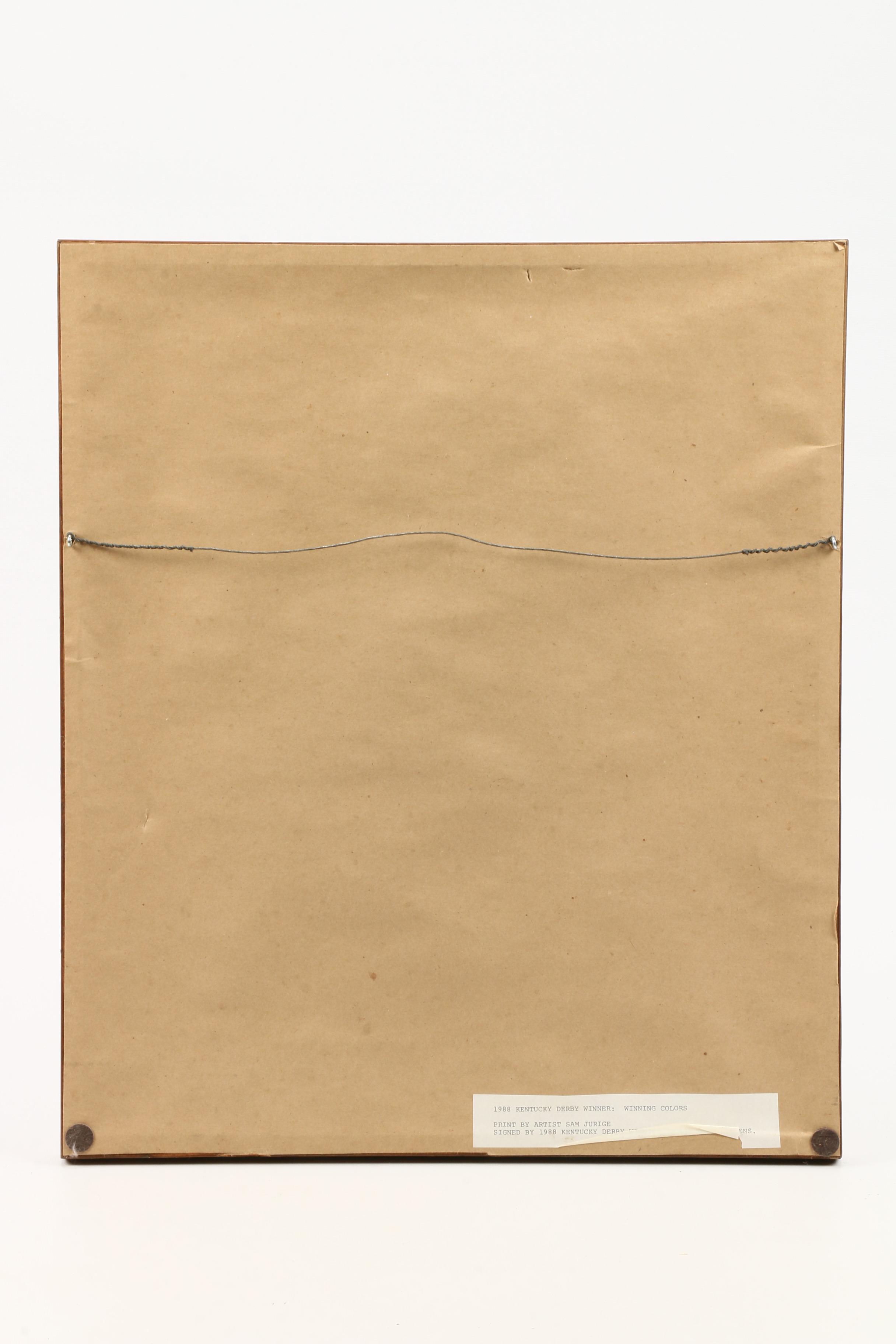 Jockey Gary Stevens Signed Print of Kentucky Derby Winner Winning Colors