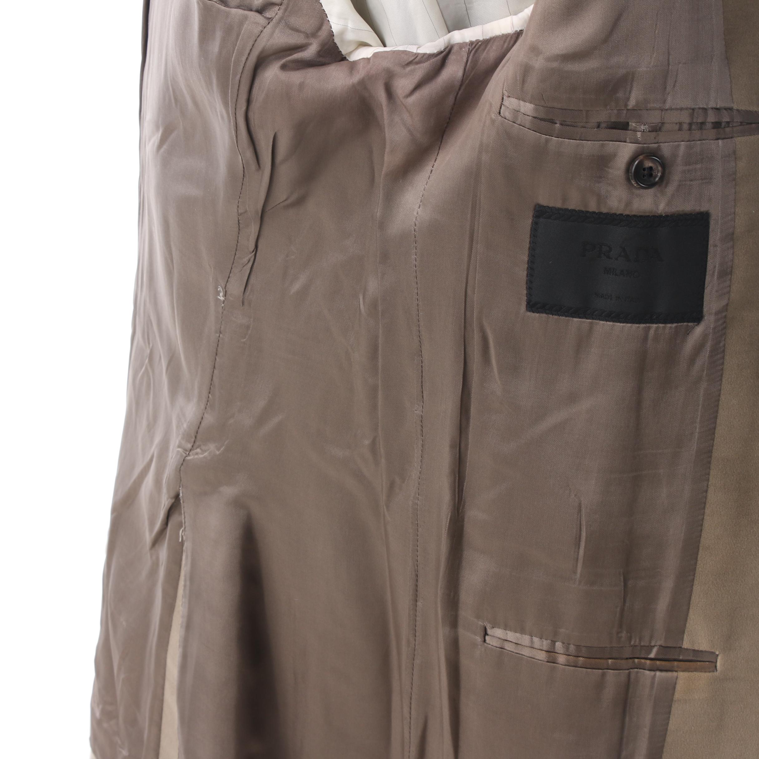 Men's Prada Taupe Brushed Wool Jacket