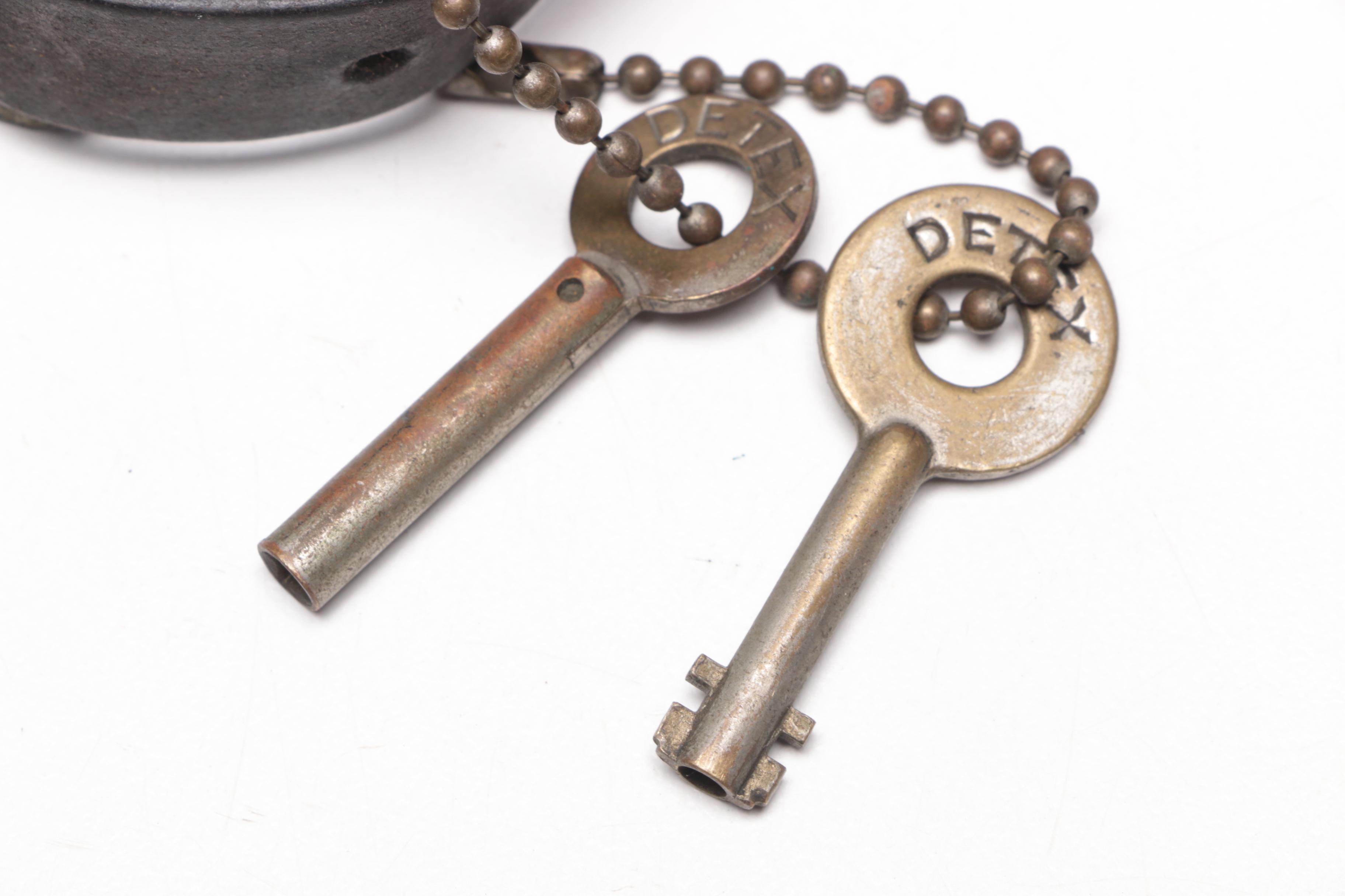 Vintage Detex Watchclock with Stations and Keys