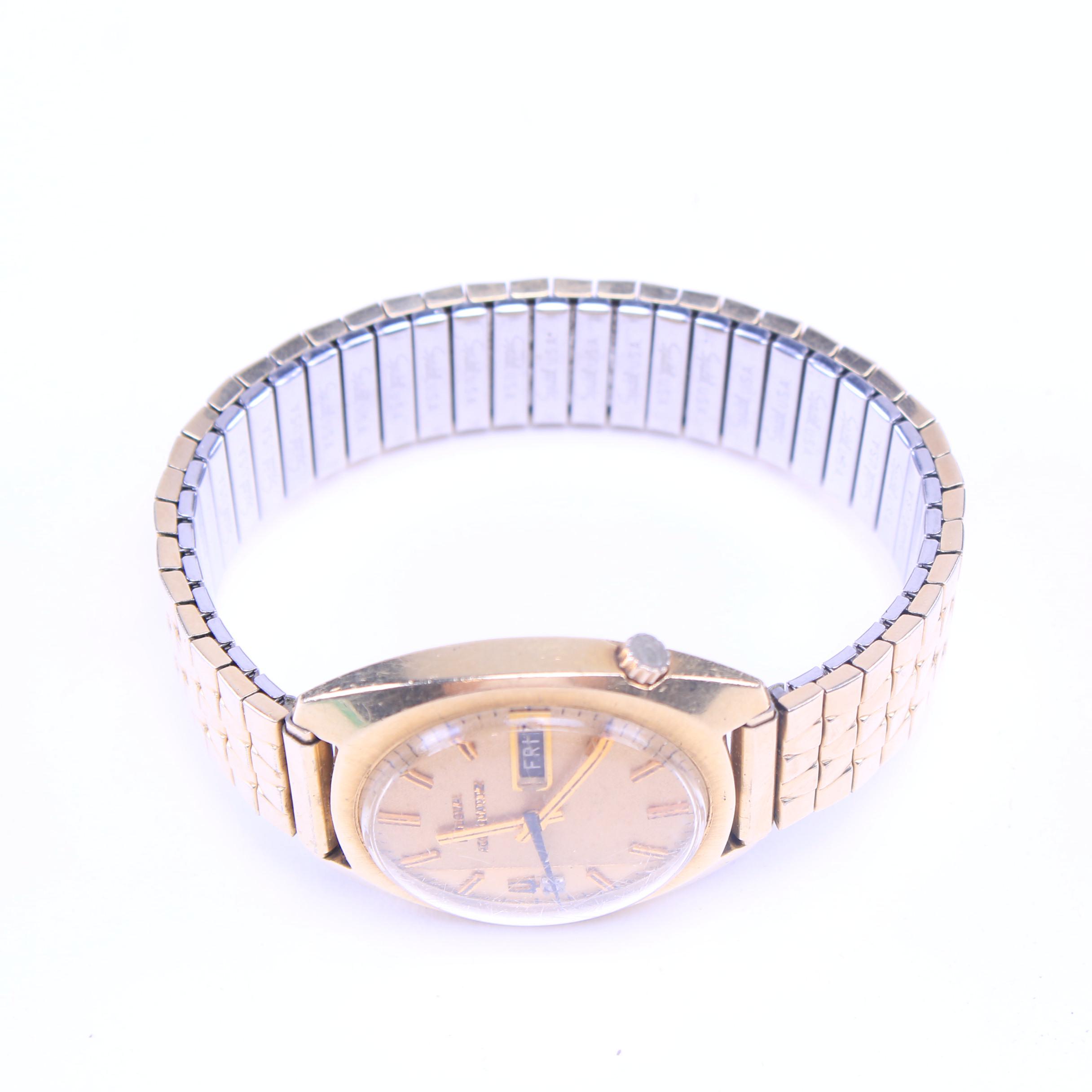 14K Yellow Gold Bulova Accutron with Gold Tone Band