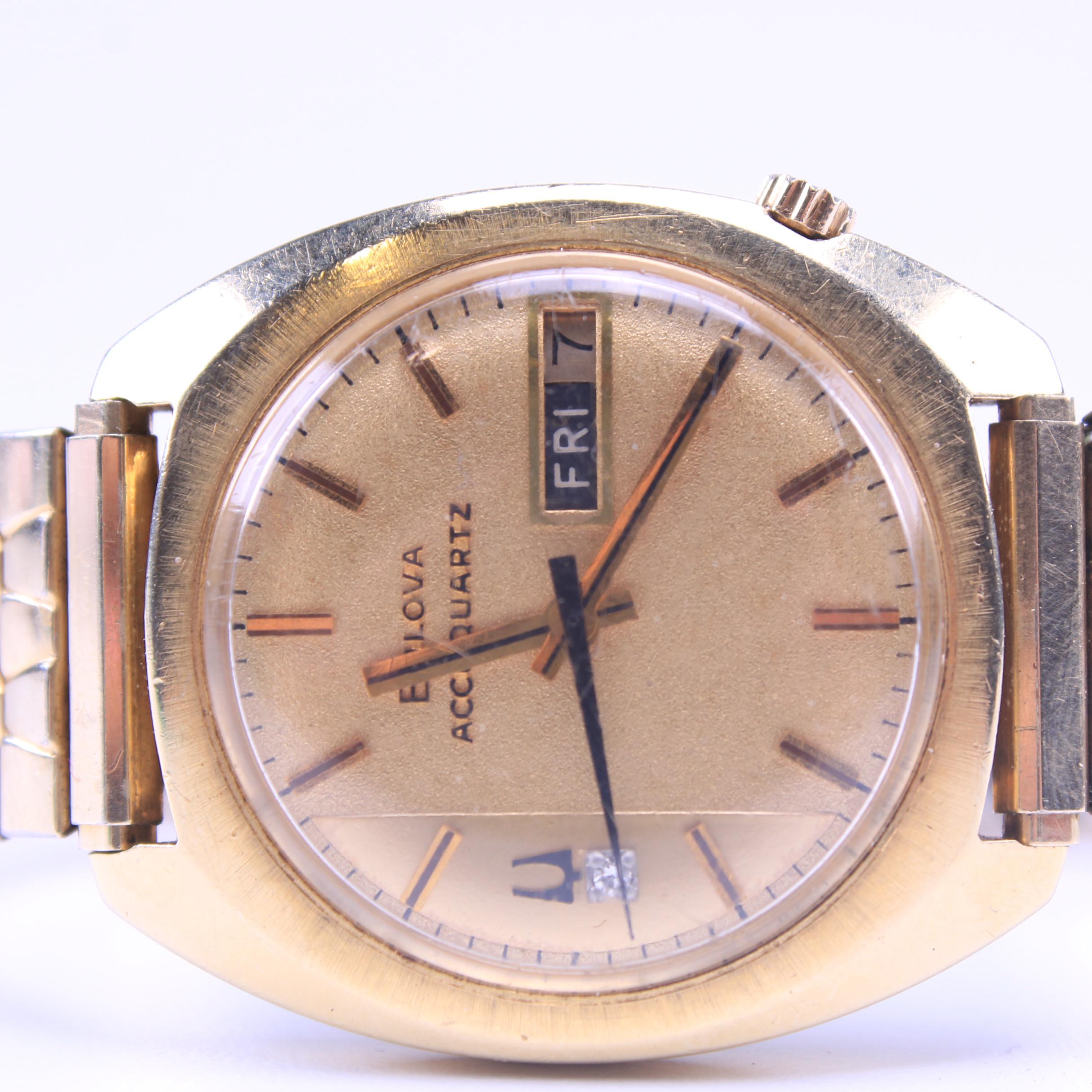 14K Yellow Gold Bulova Accutron with Gold Tone Band