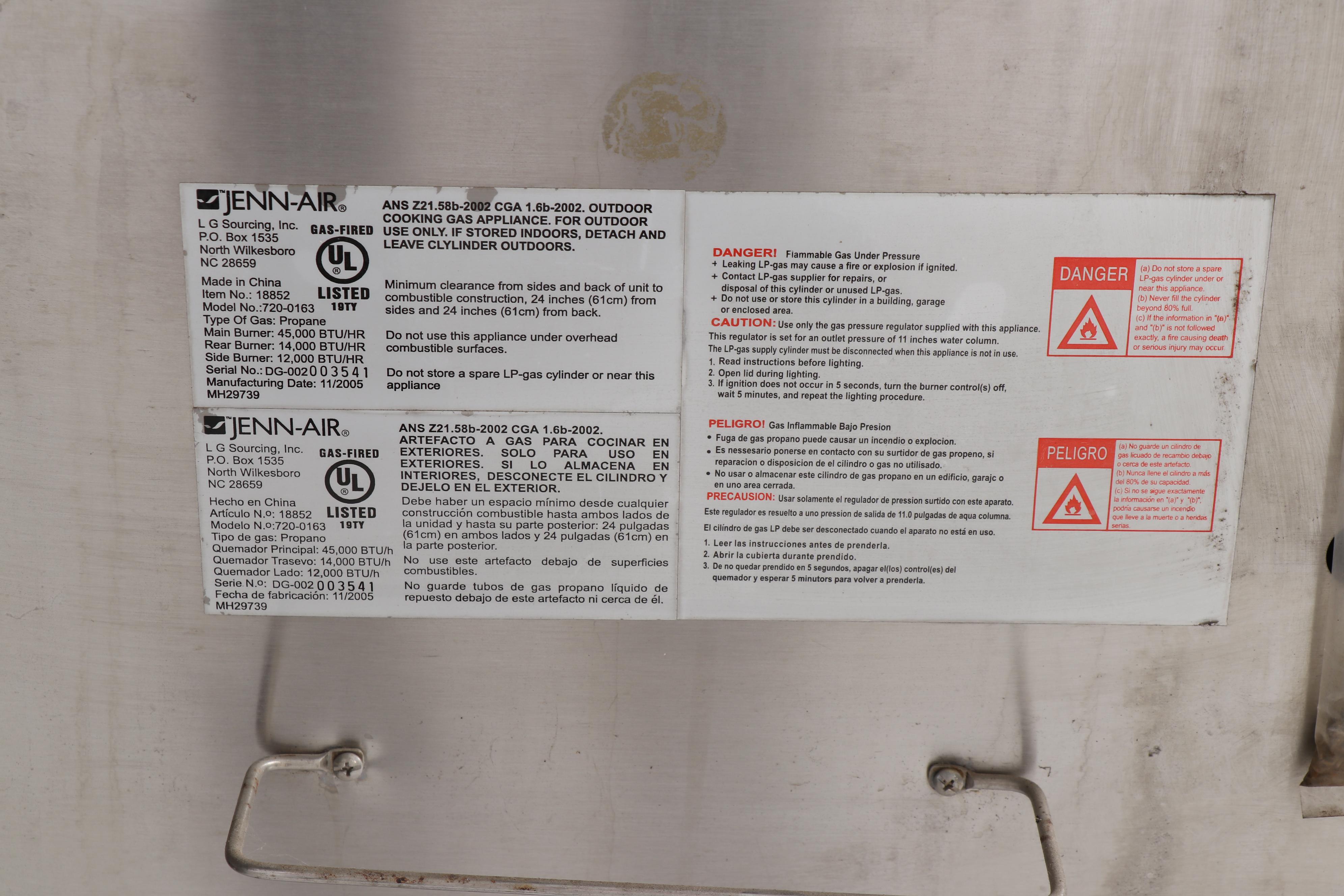 Jenn-Air Stainless Steel Four-Burner Gas Grill