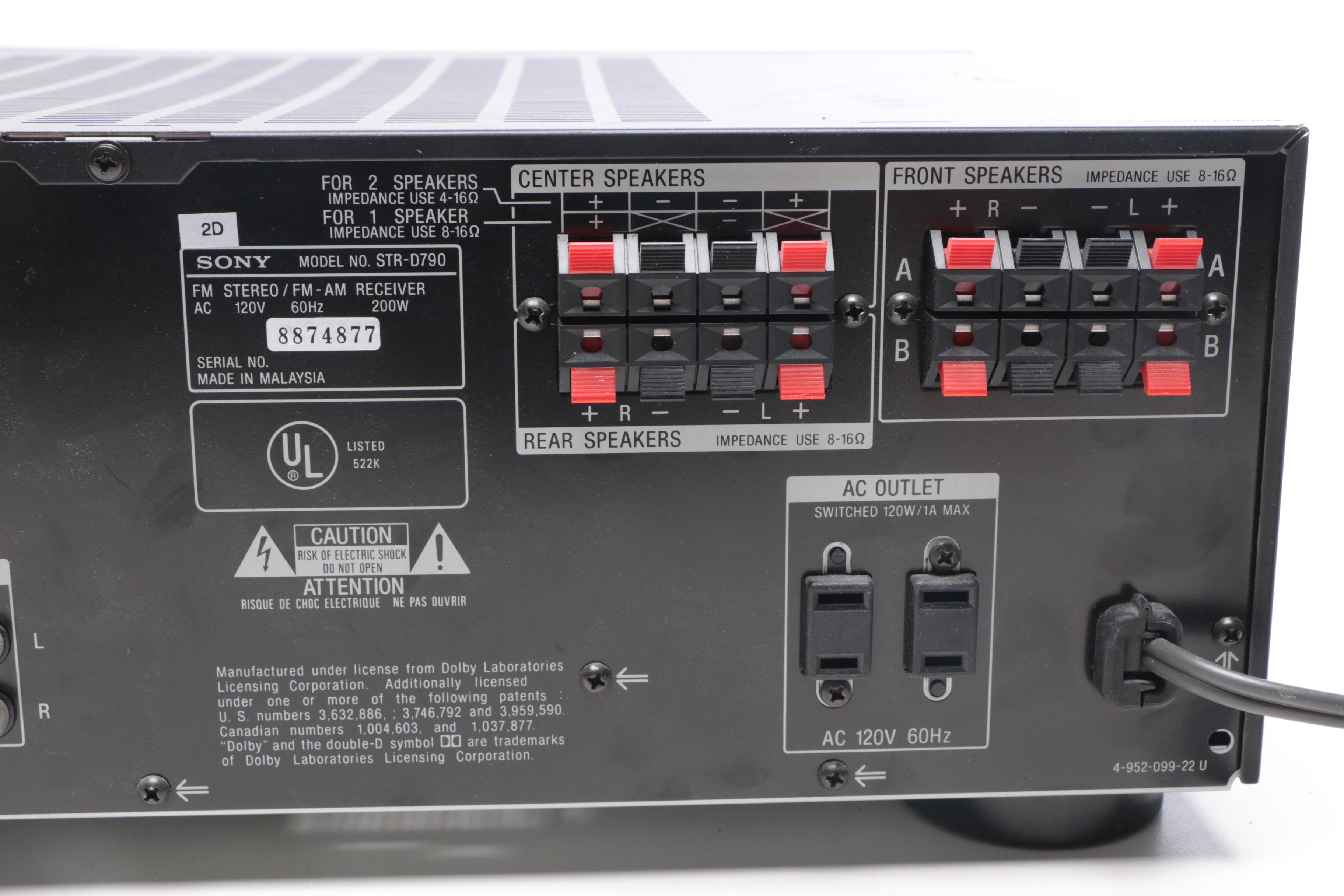 Sony STR-D790 Stereo Receiver/Tuner with Speakers