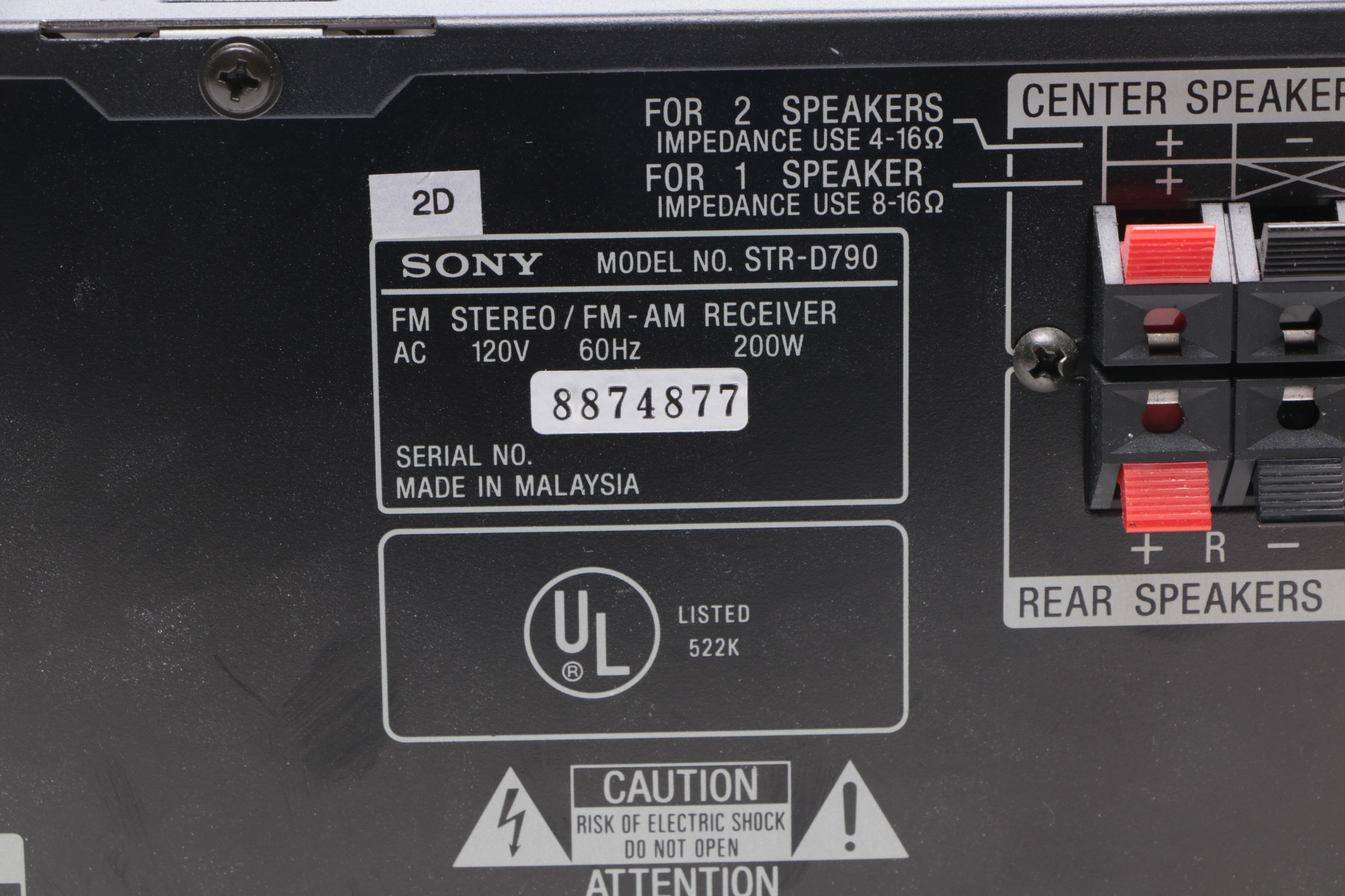 Sony STR-D790 Stereo Receiver/Tuner with Speakers