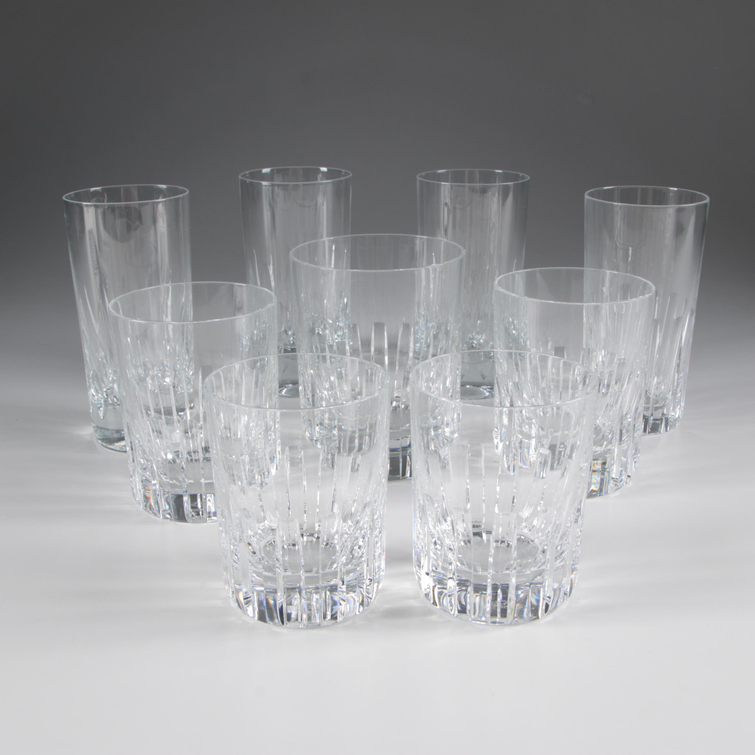 Baccarat "Rotary" Crystal Tumblers with Highball and Old Fashioned Glasses