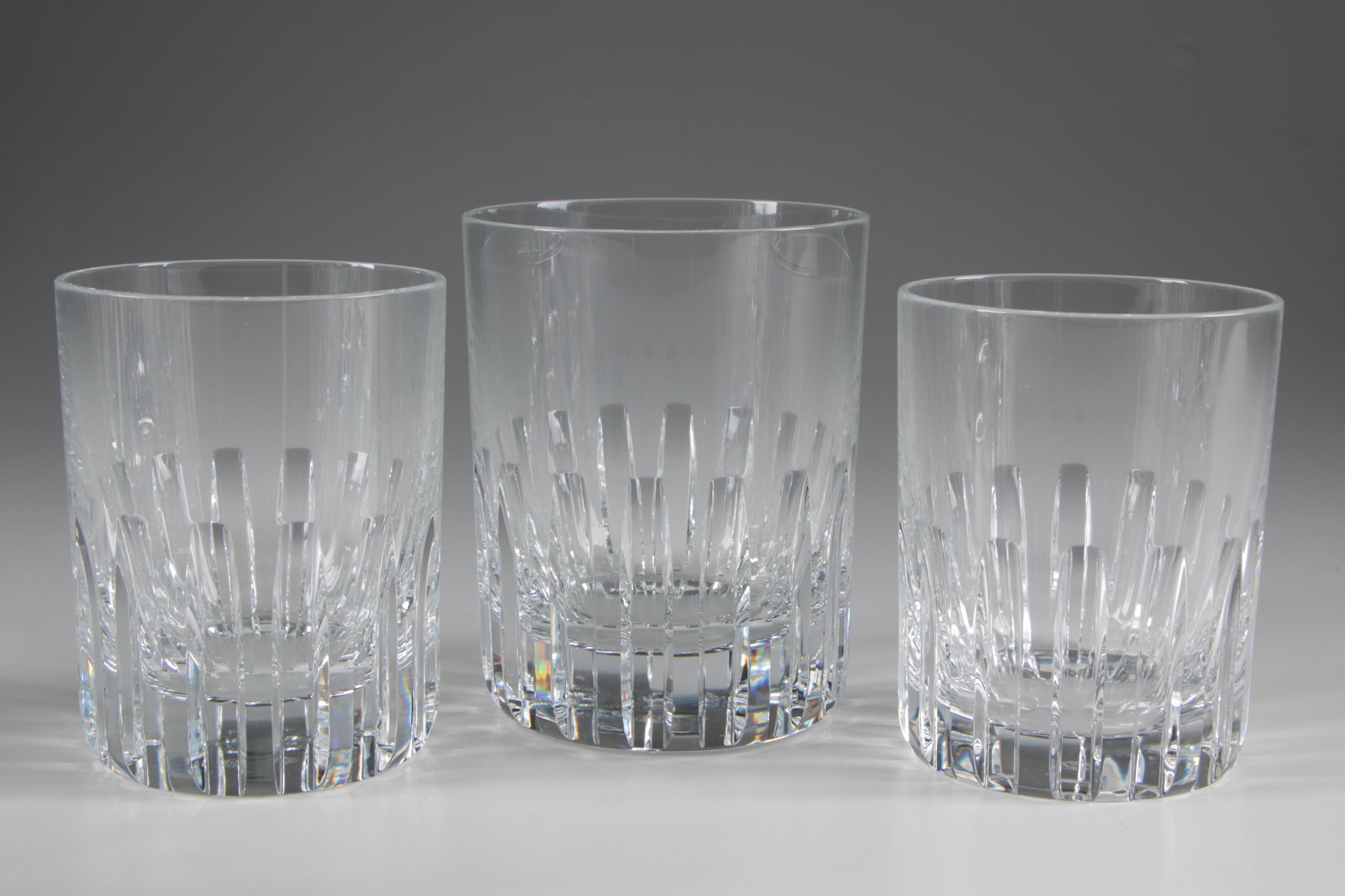Baccarat "Rotary" Crystal Tumblers with Highball and Old Fashioned Glasses