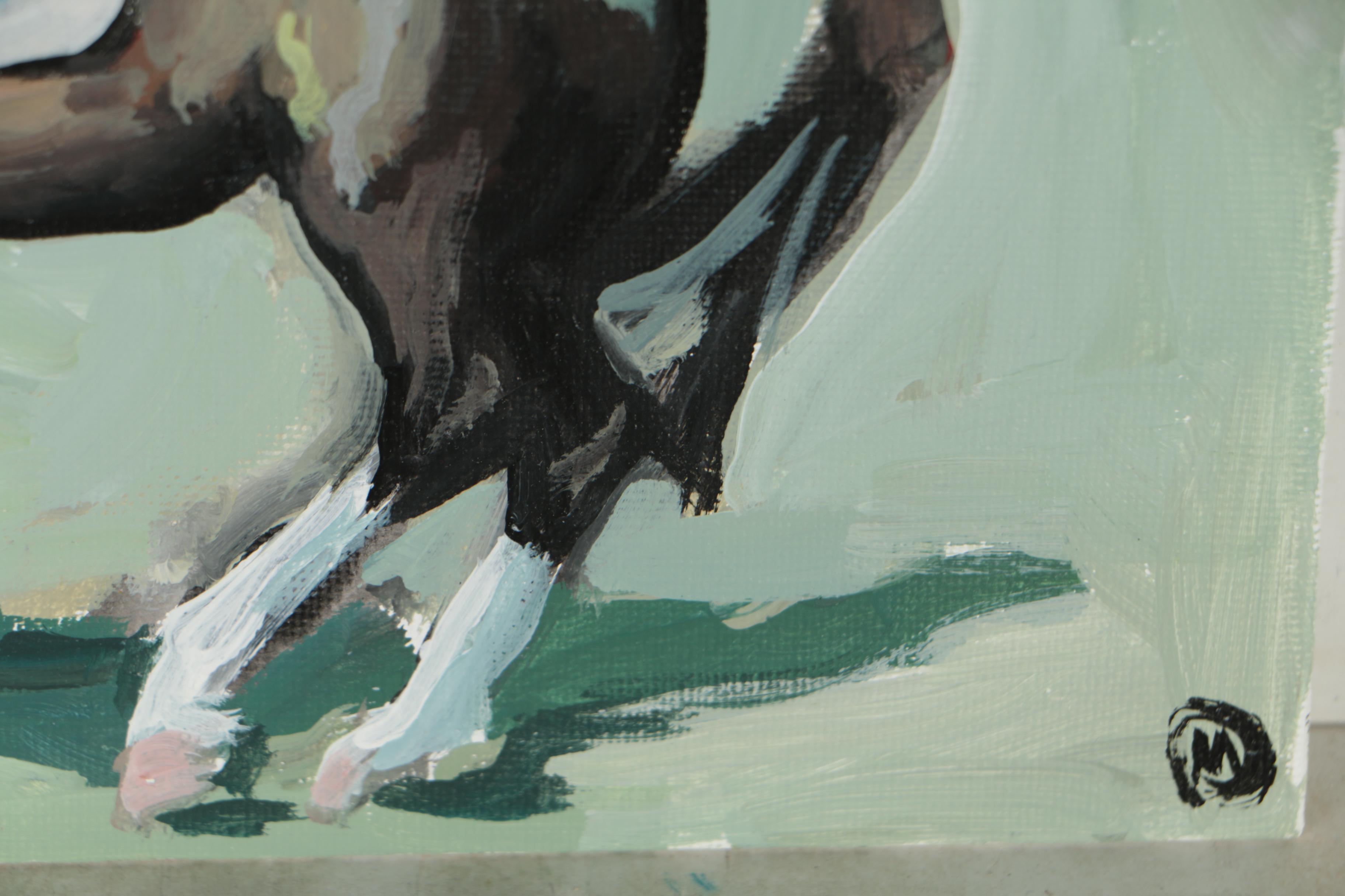 Martin Azari Oil Painting "Horse and Rider"