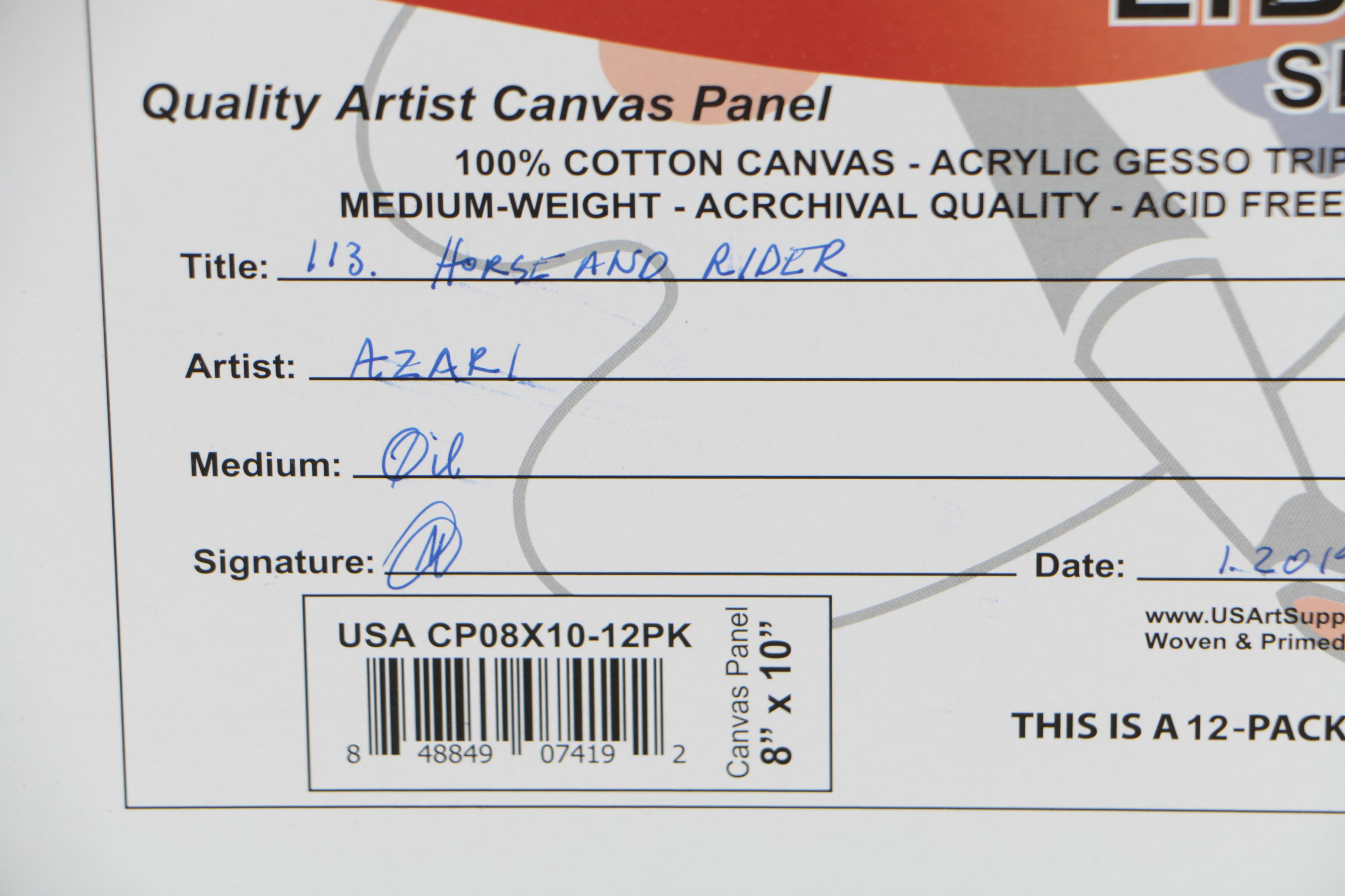 Martin Azari Oil Painting "Horse and Rider"