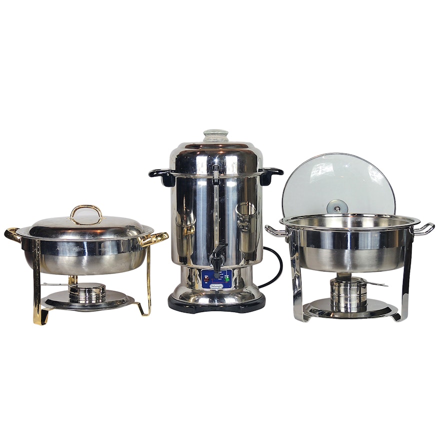 DeLonghi Ultimate Coffee Urn and Stainless Steel Chaffing Dishes