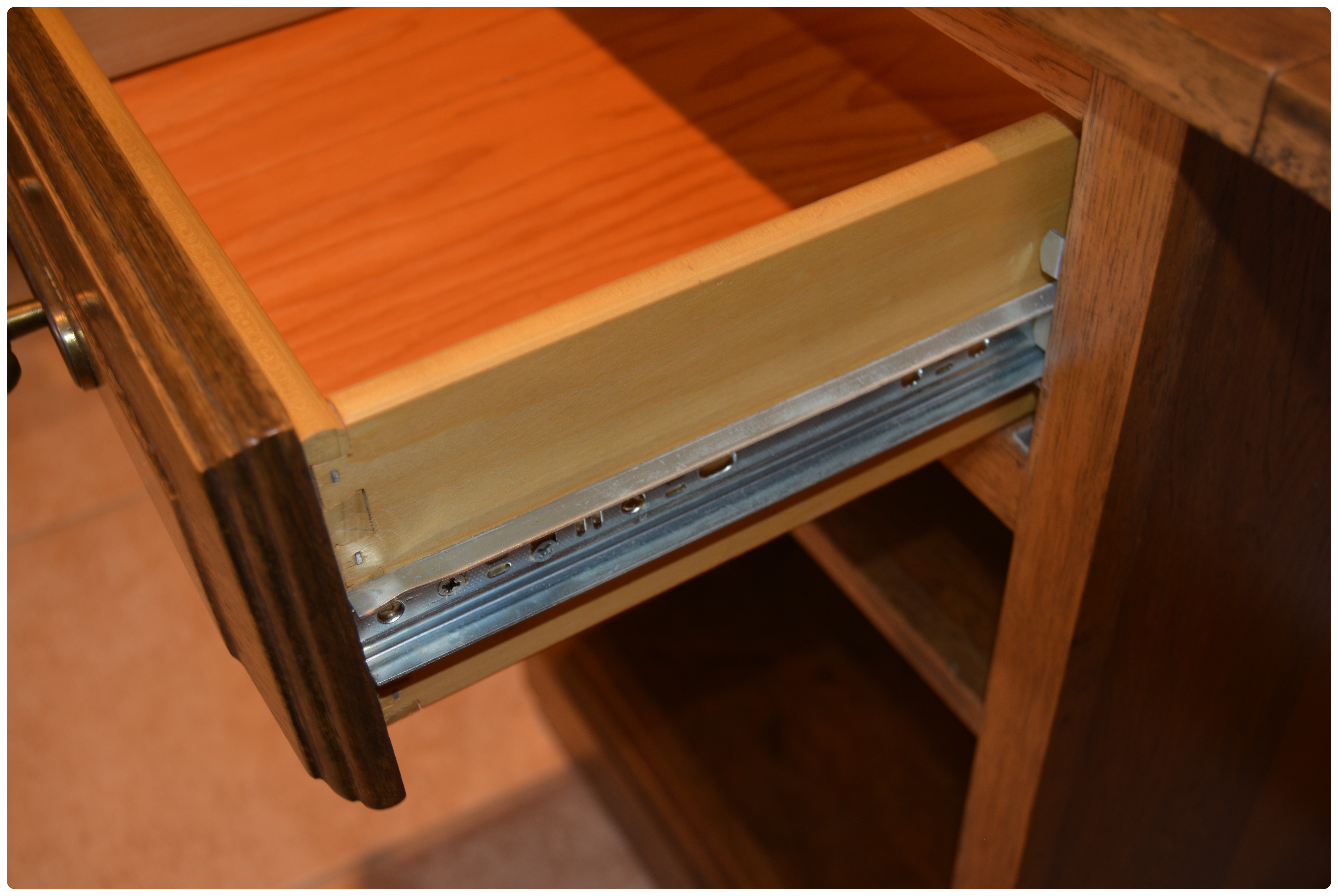 Drop Leaf Wooden Small Work Table on Casters, Contemporary