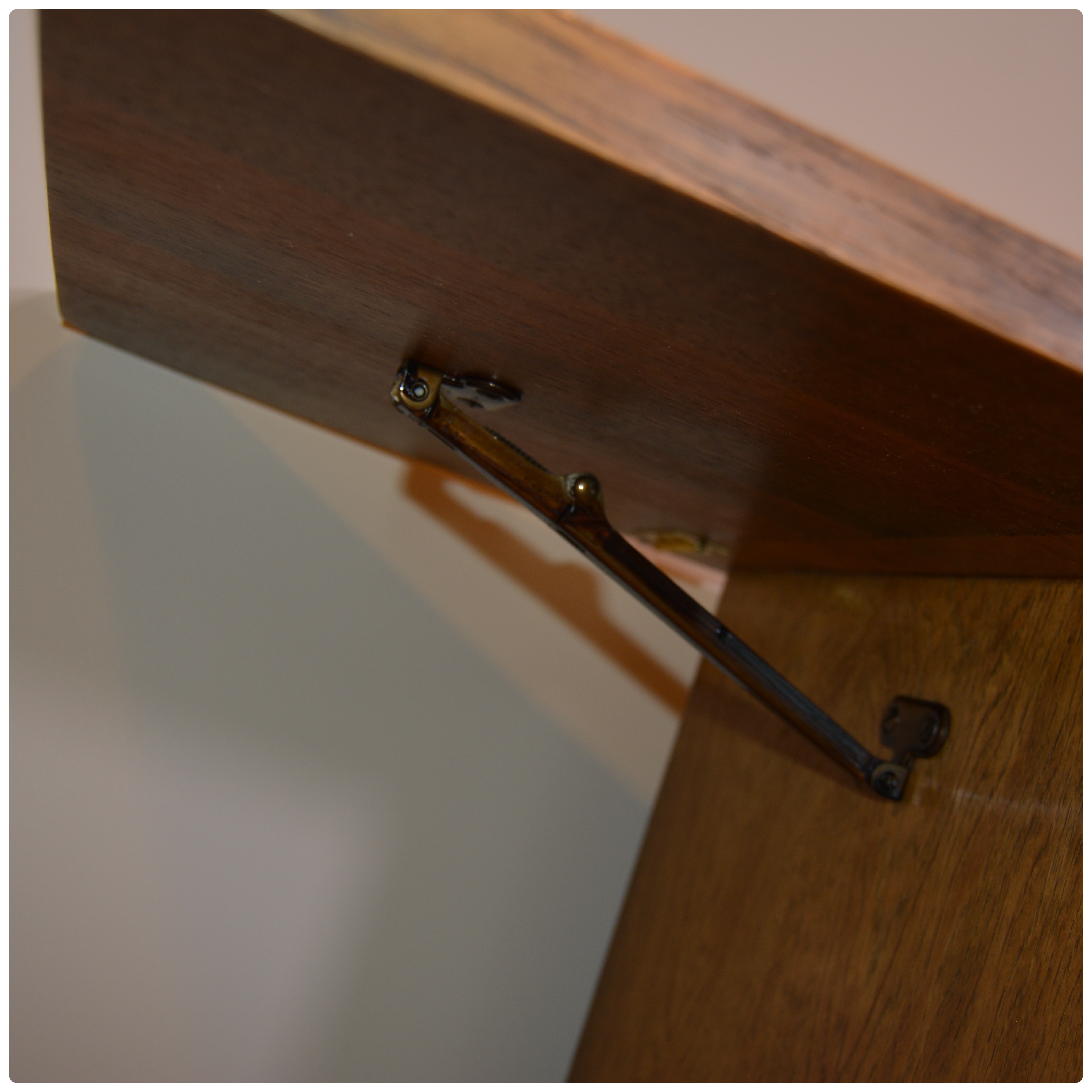 Drop Leaf Wooden Small Work Table on Casters, Contemporary