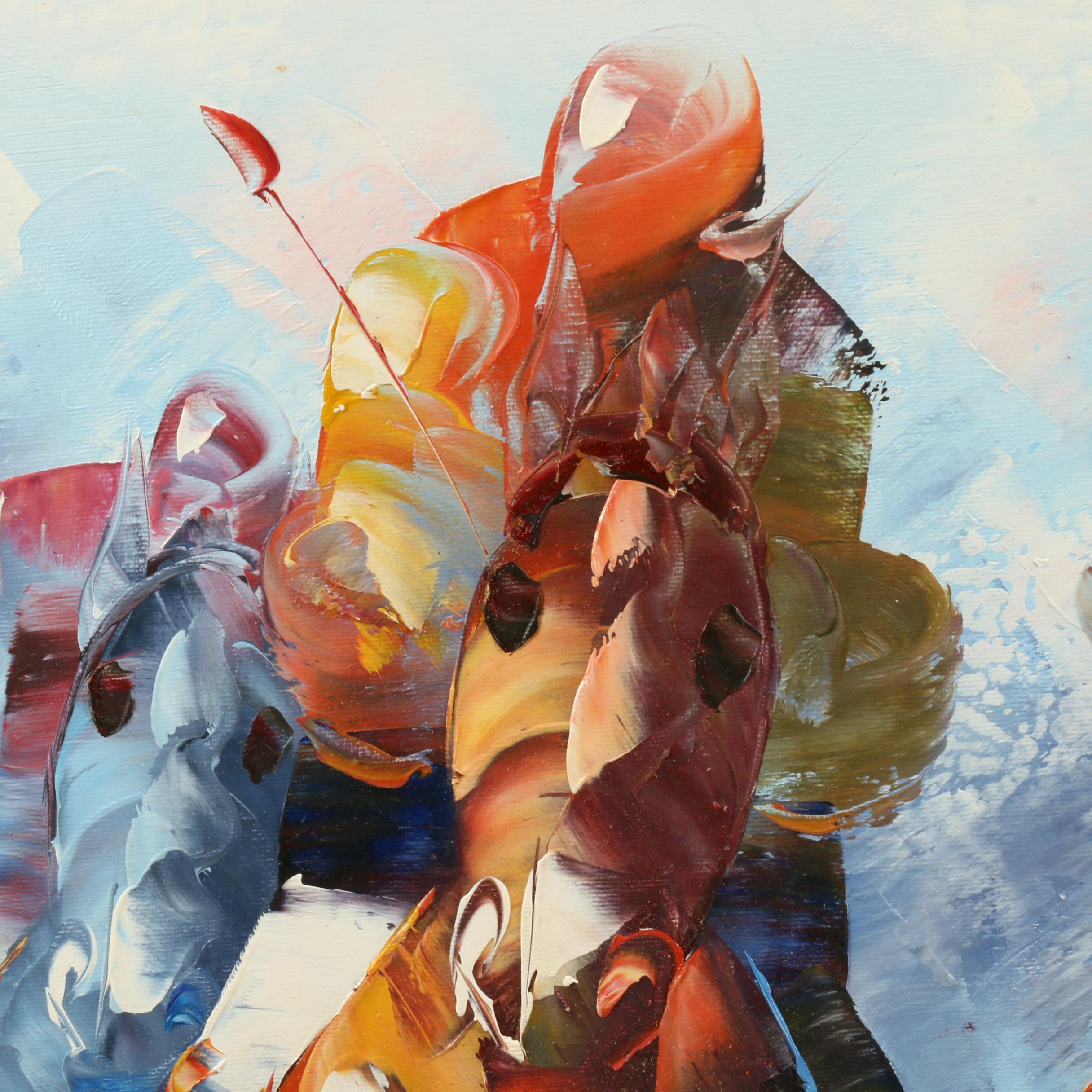 Anthony Veccio Oil Painting of Horse Race