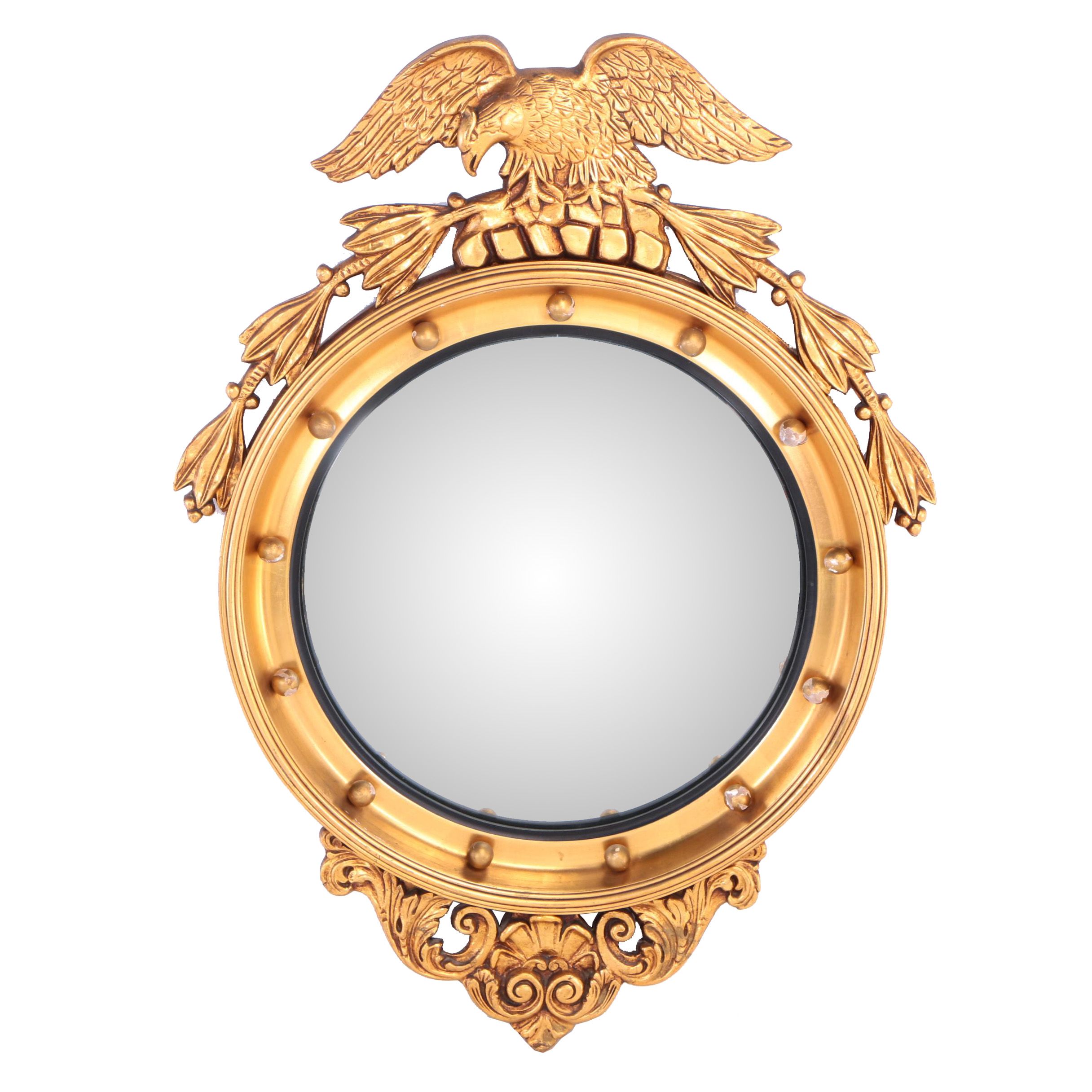 Federal Style Giltwood and Composition Convex Mirror, 20th Century