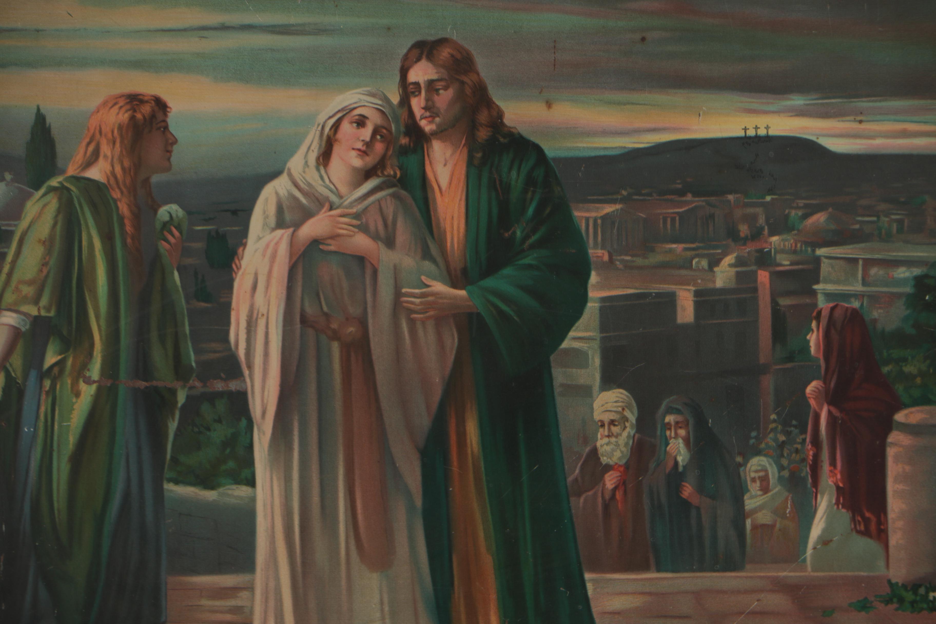 Chromolithograph after Herbert Schmalz "The Return of the Calvary"