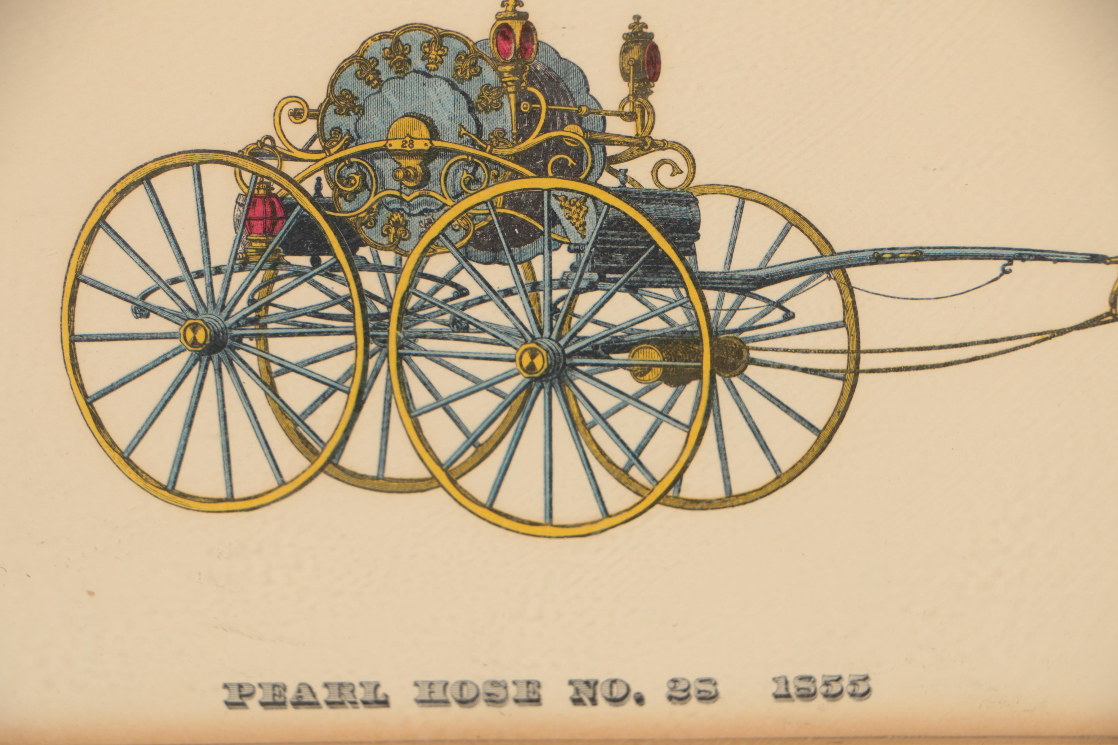 19th Century Fire Engine Halftone Lithographs