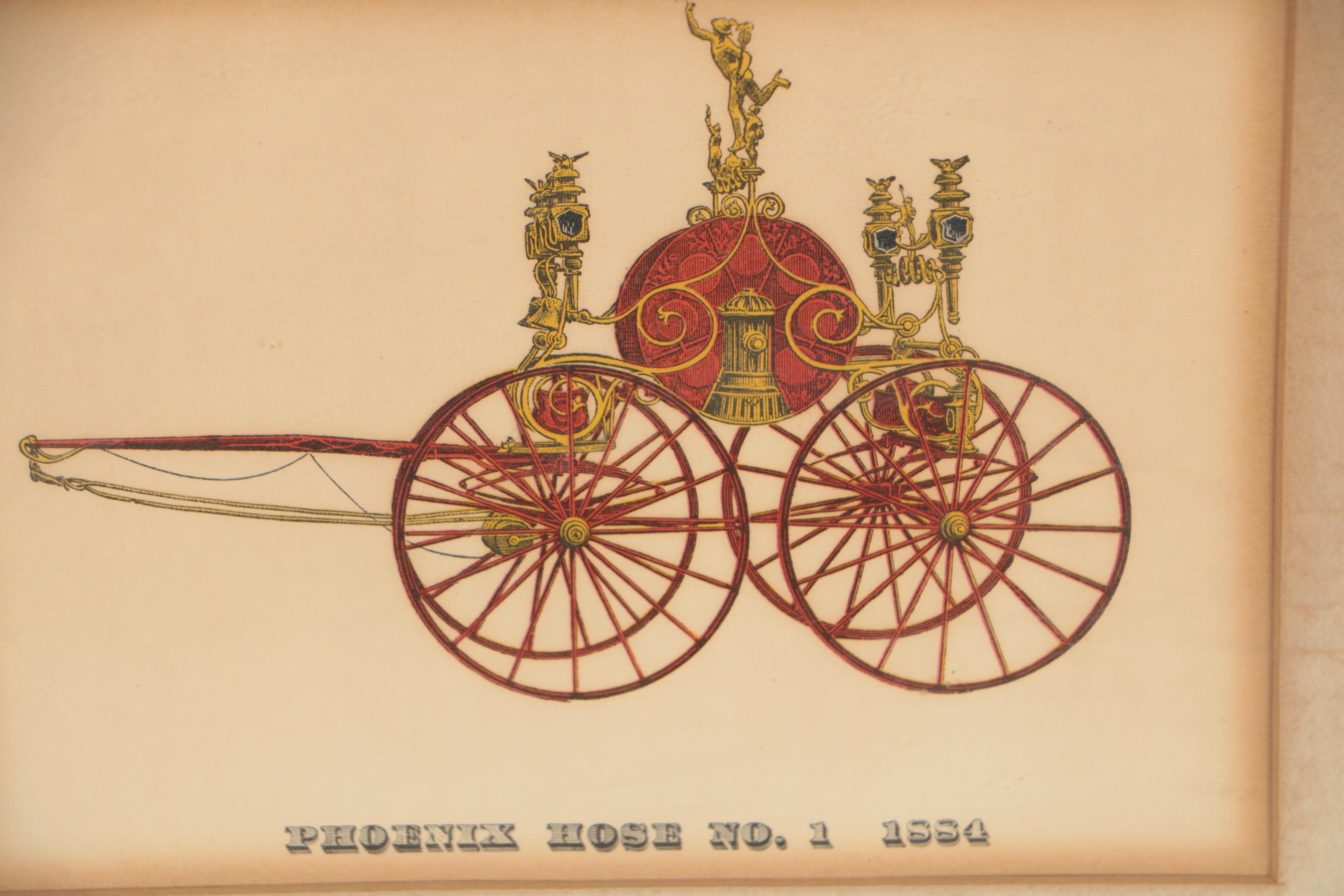 19th Century Fire Engine Halftone Lithographs